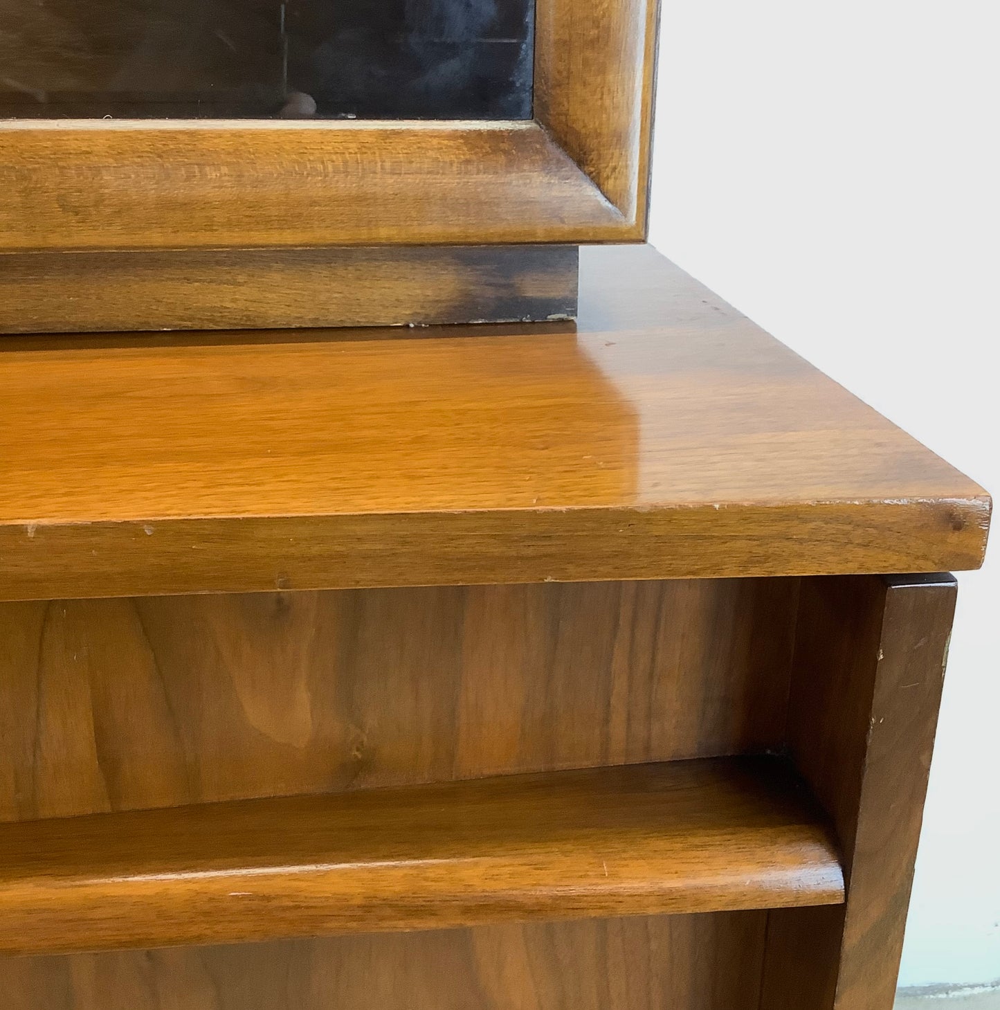 Mid-Century Walnut Sideboard With China Cabinet by Young Manufacturing