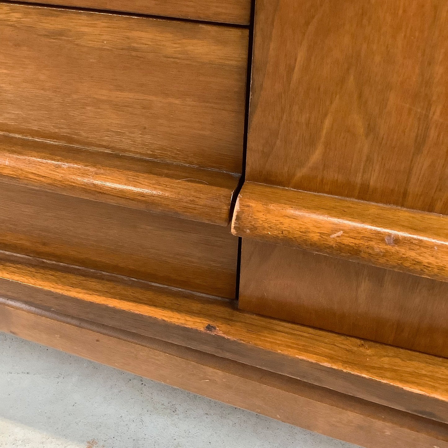 Mid-Century Curved Front Walnut Sideboard by Young Manufacturing