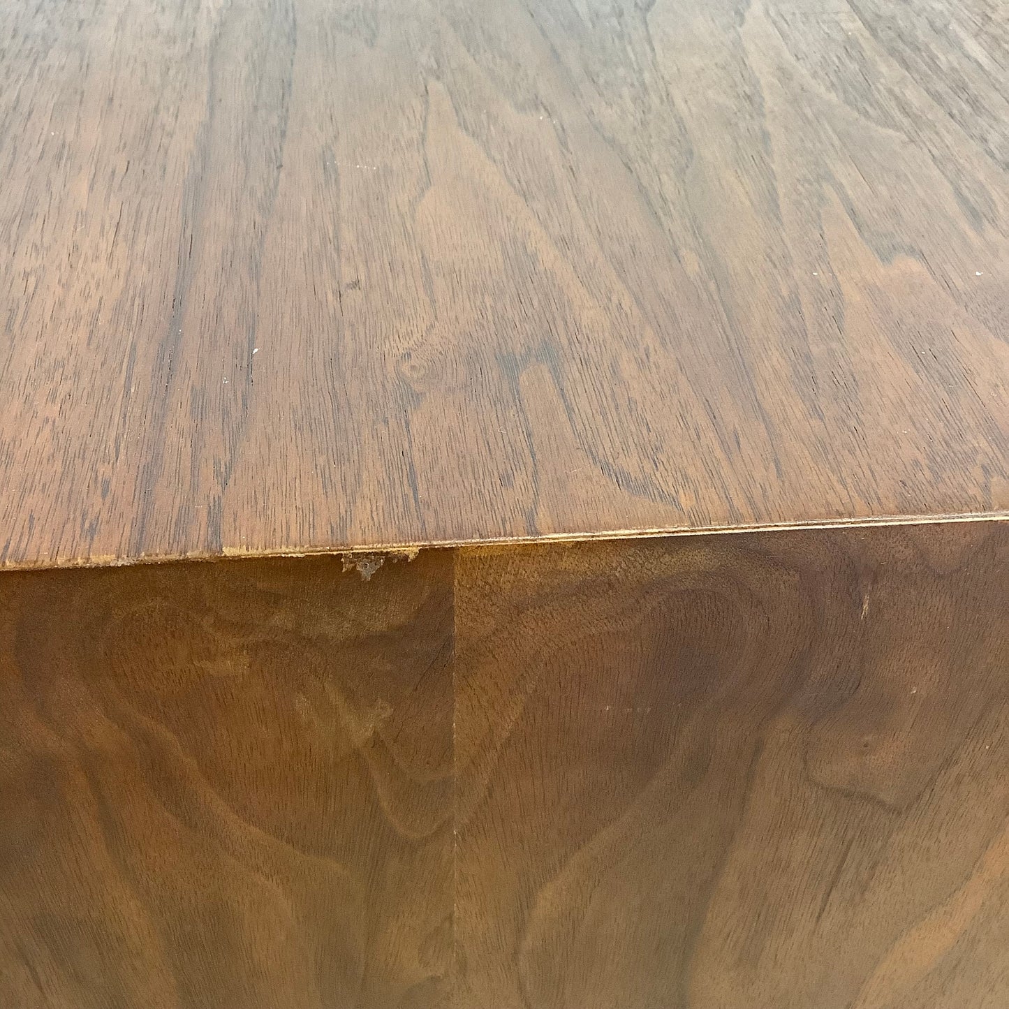 Spacious Mid-Century Walnut Square End Table