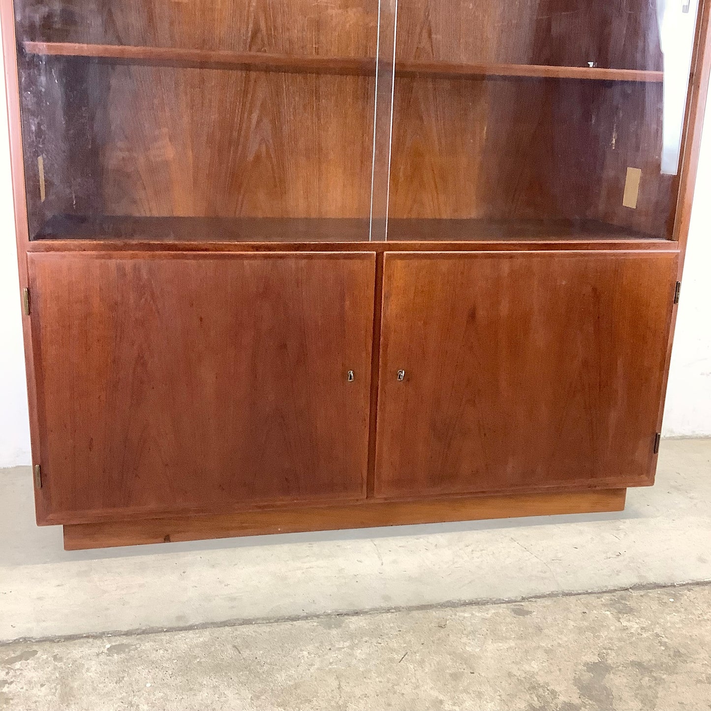 Mid-Century Glass Front Teak Display Cabinet