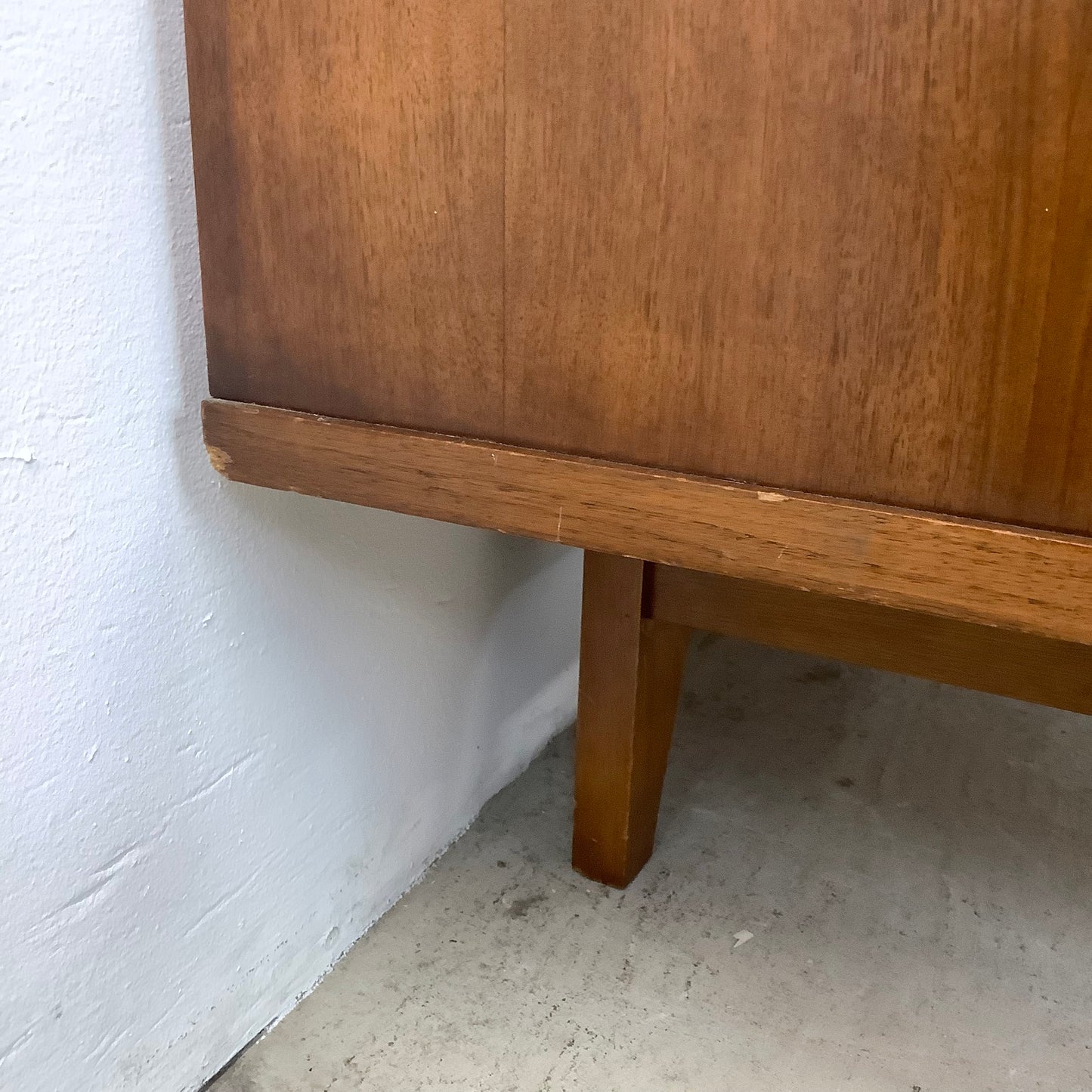 Mid-Century Curved Front Walnut Sideboard by Young Manufacturing