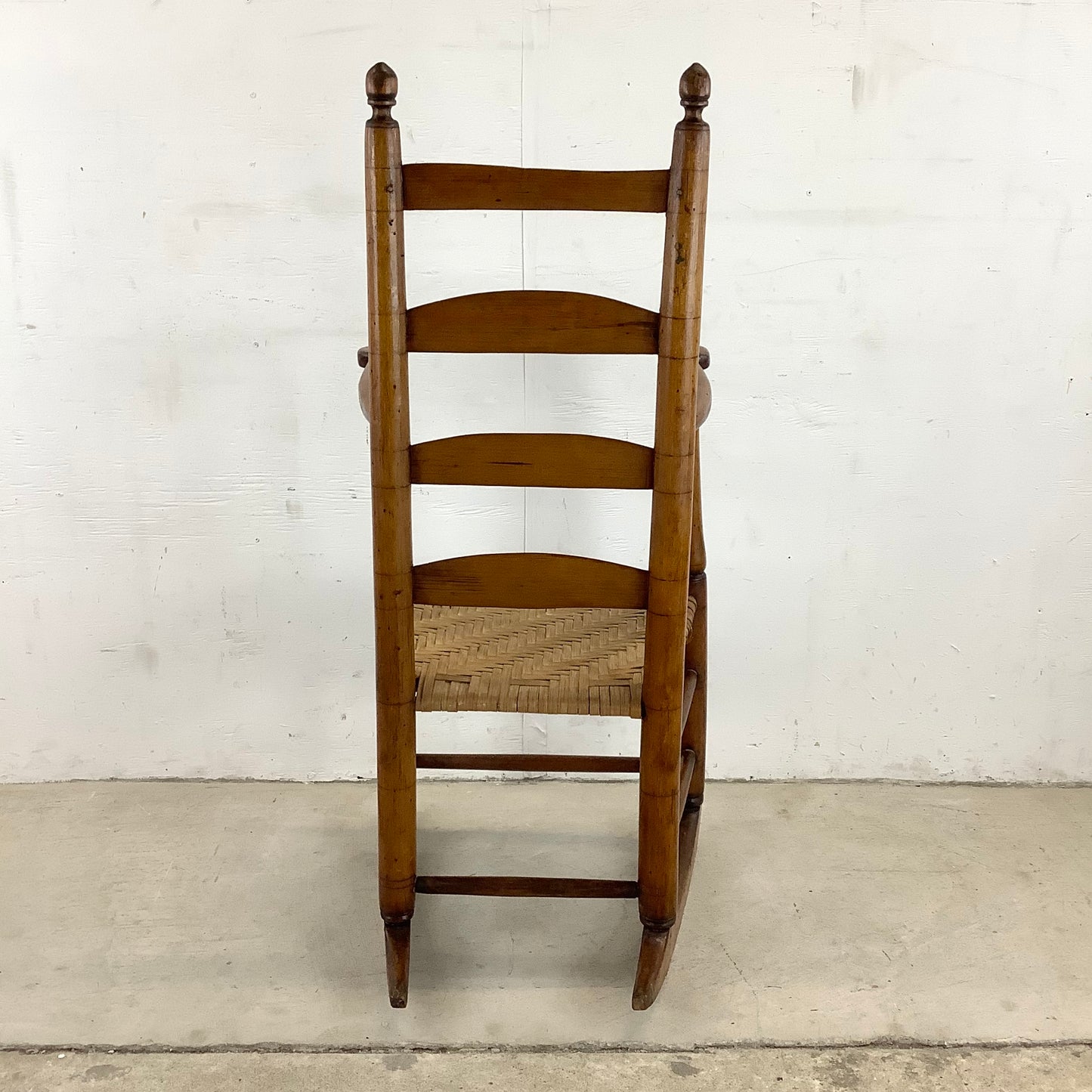 Vintage Antique Rush Seat Child Rocking Chair