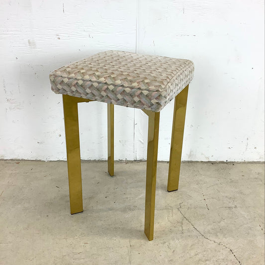 Mid-Century Brass Vanity Stool