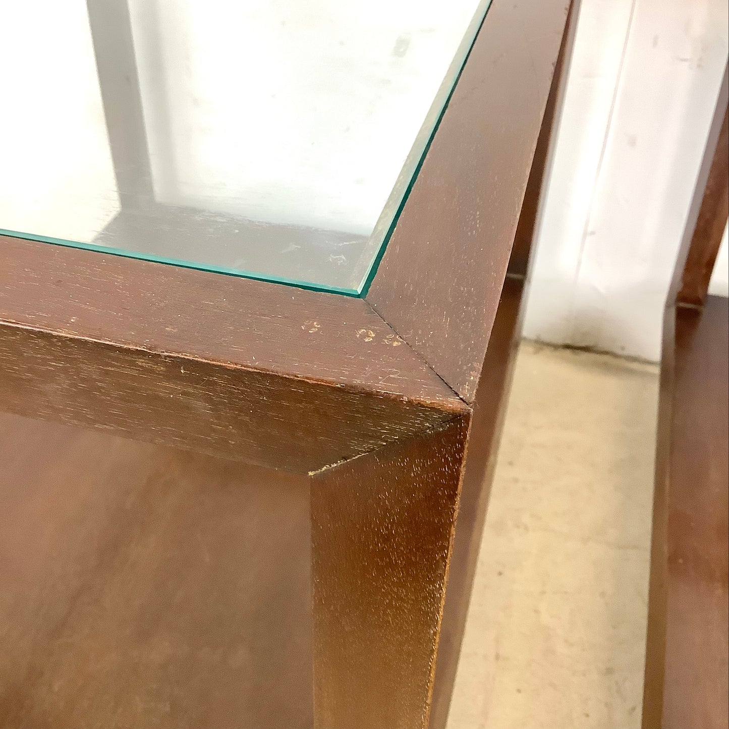 Mid-Century Glass Top Lamp Tables- Pair