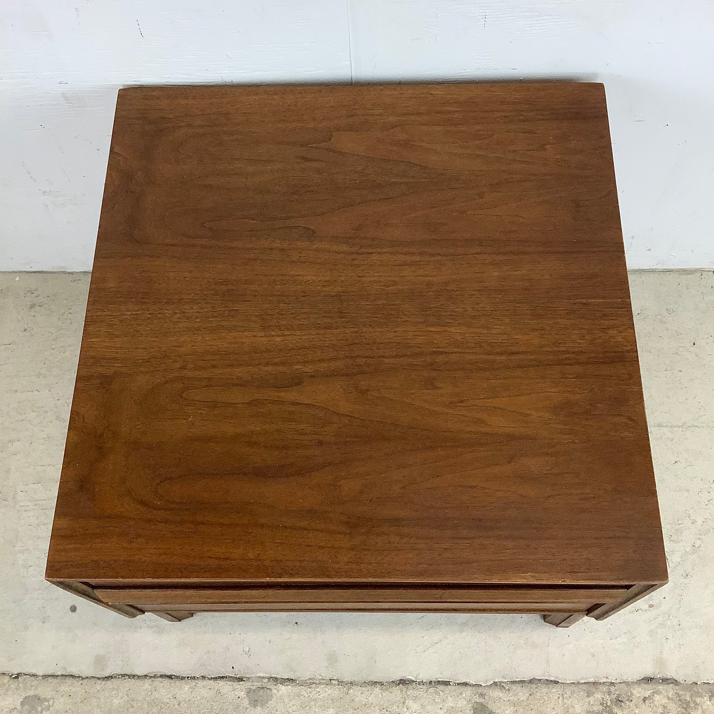 Spacious Mid-Century Walnut Square End Table