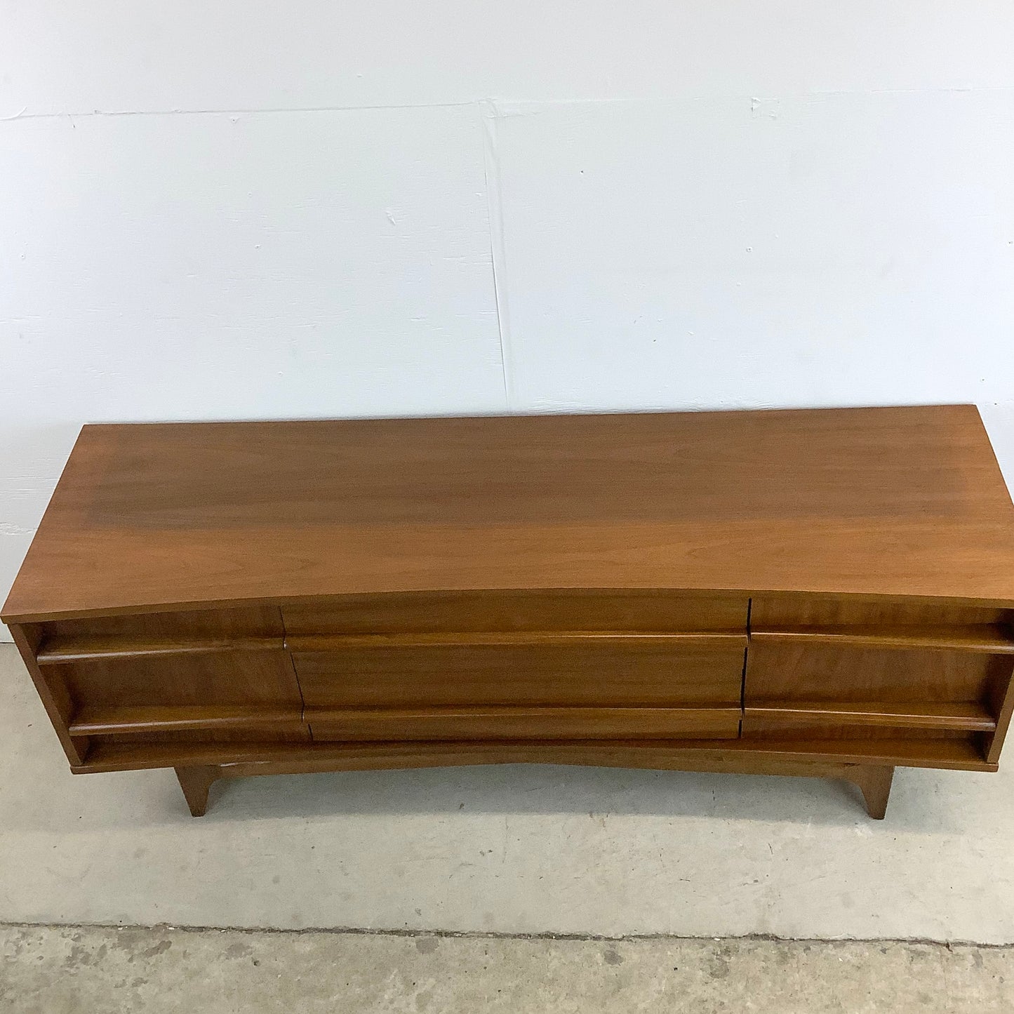 Mid-Century Walnut Sideboard With China Cabinet by Young Manufacturing