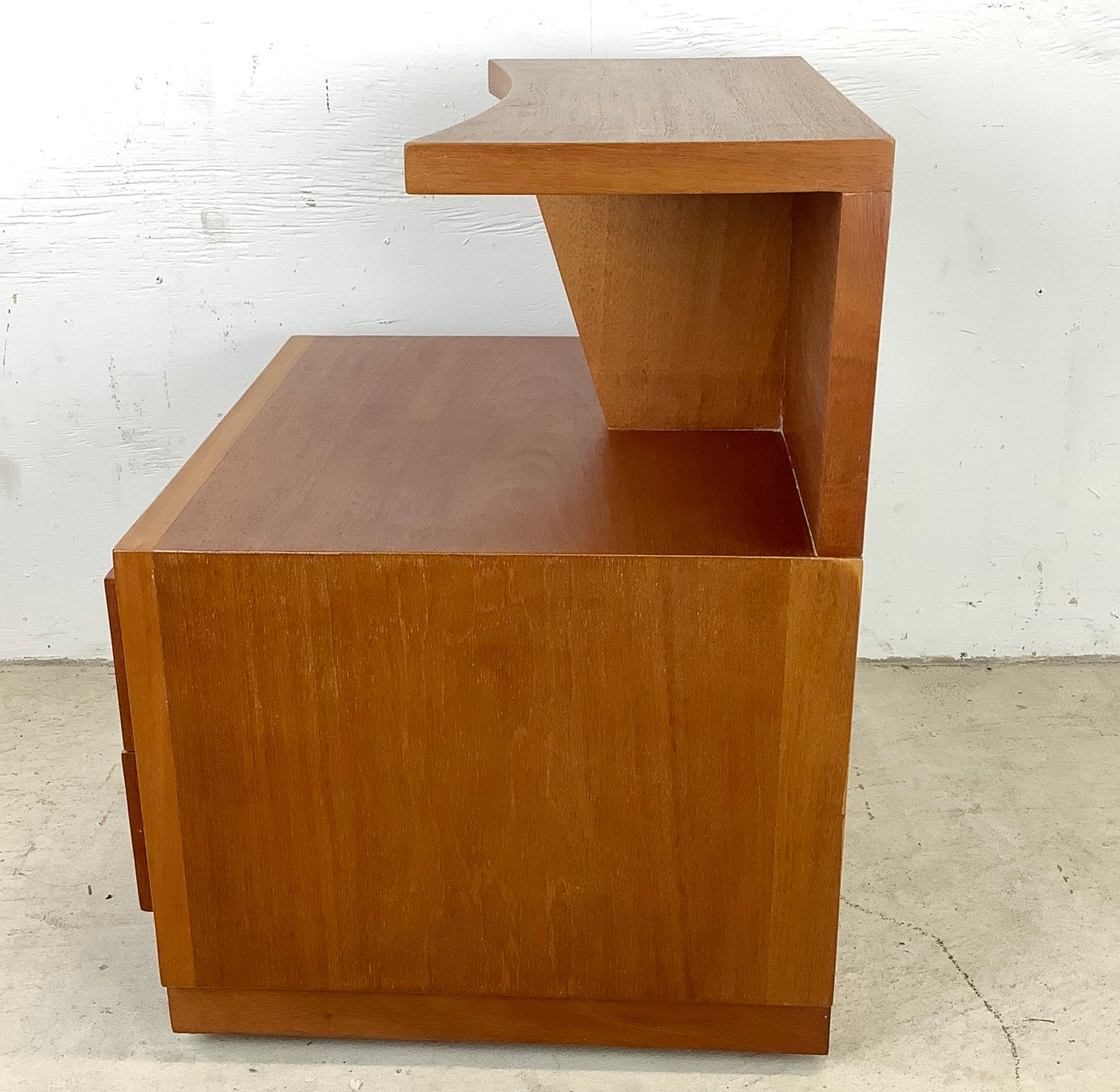 Large Two-Tier Sculptural Mid-Century Nightstand by Phenix