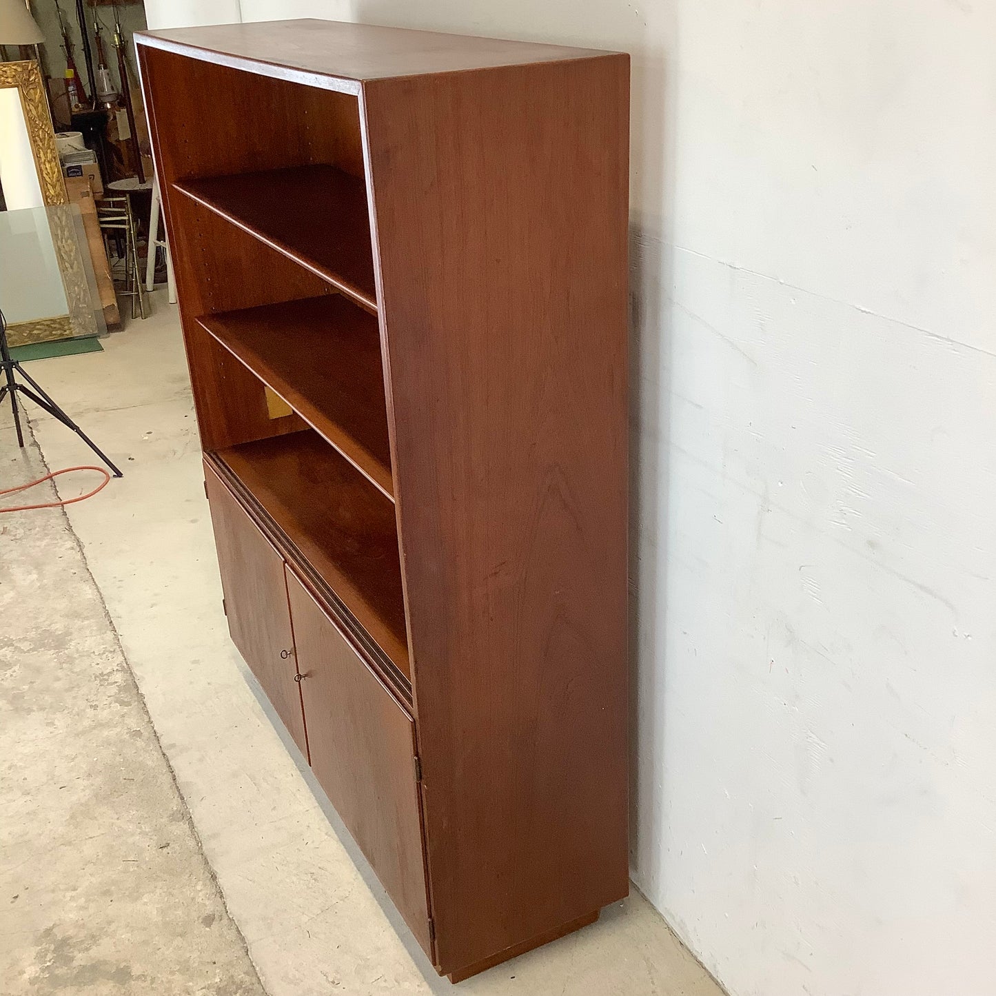 Mid-Century Glass Front Teak Display Cabinet