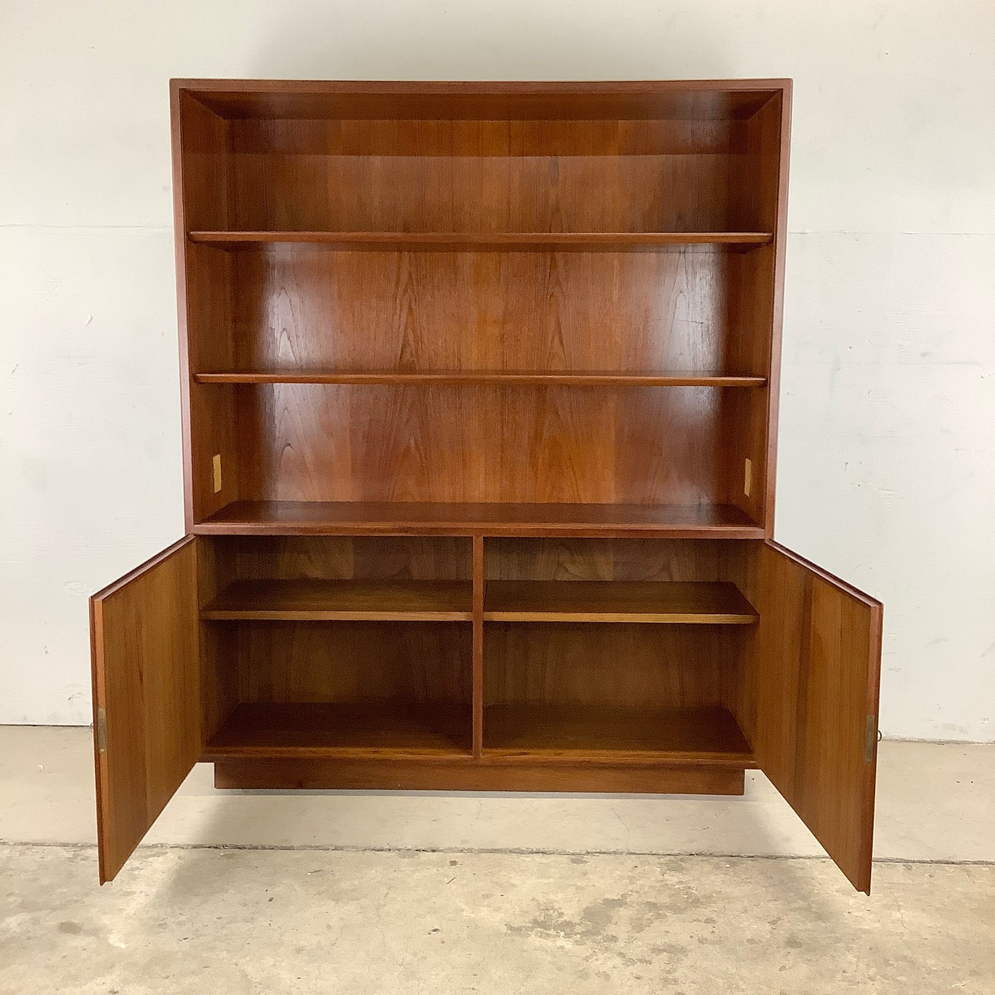 Mid-Century Glass Front Teak Display Cabinet