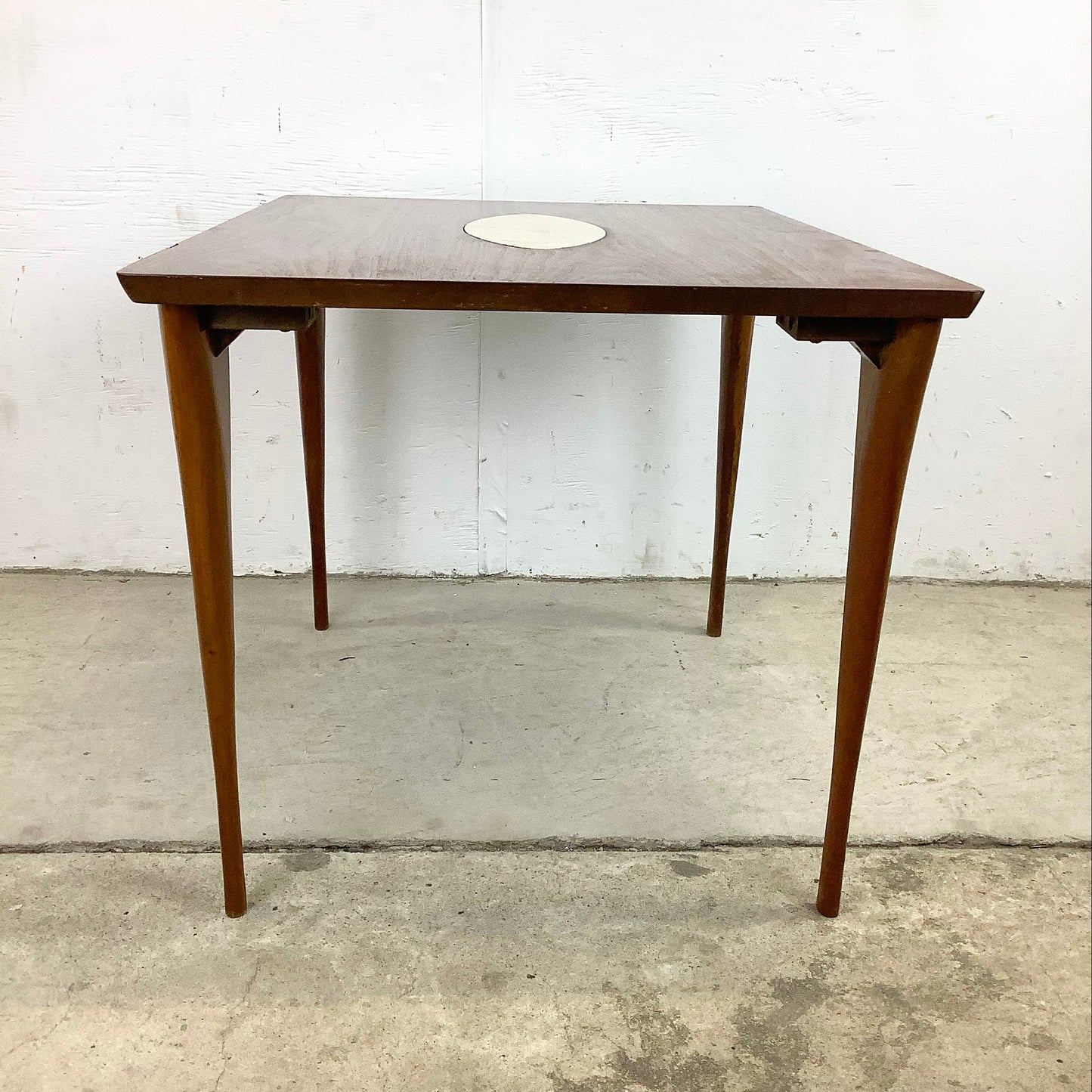 Mid-Century Italian End Table With Inlay