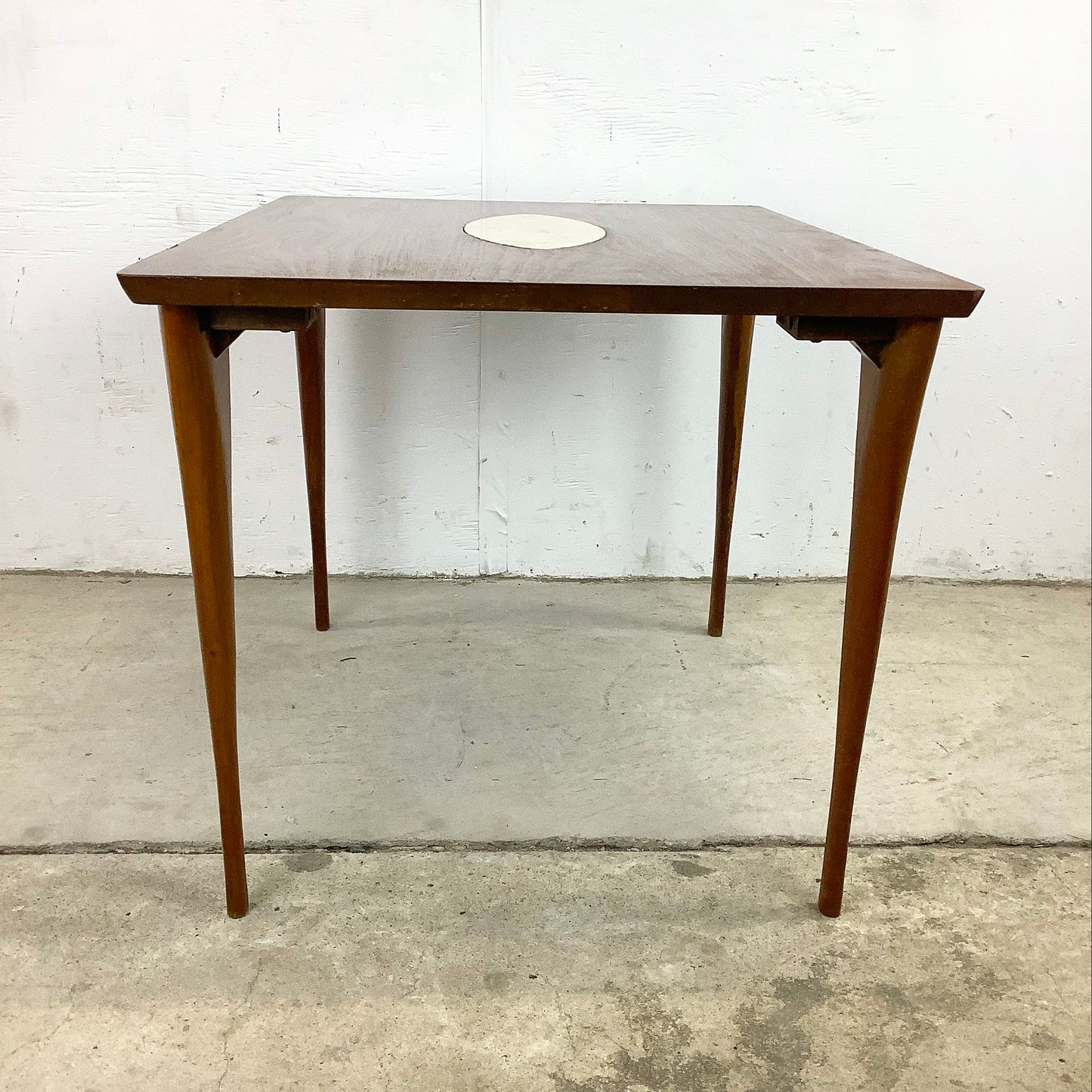 Mid-Century Italian End Table With Inlay