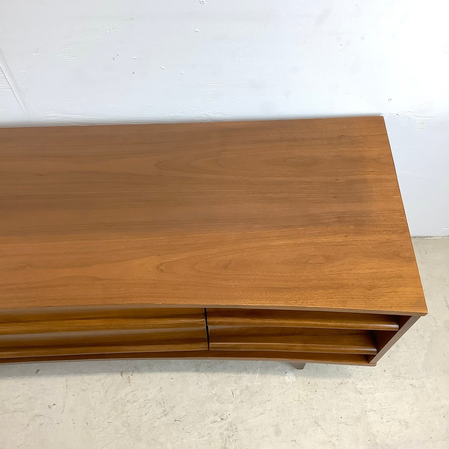 Mid-Century Walnut Sideboard With China Cabinet by Young Manufacturing