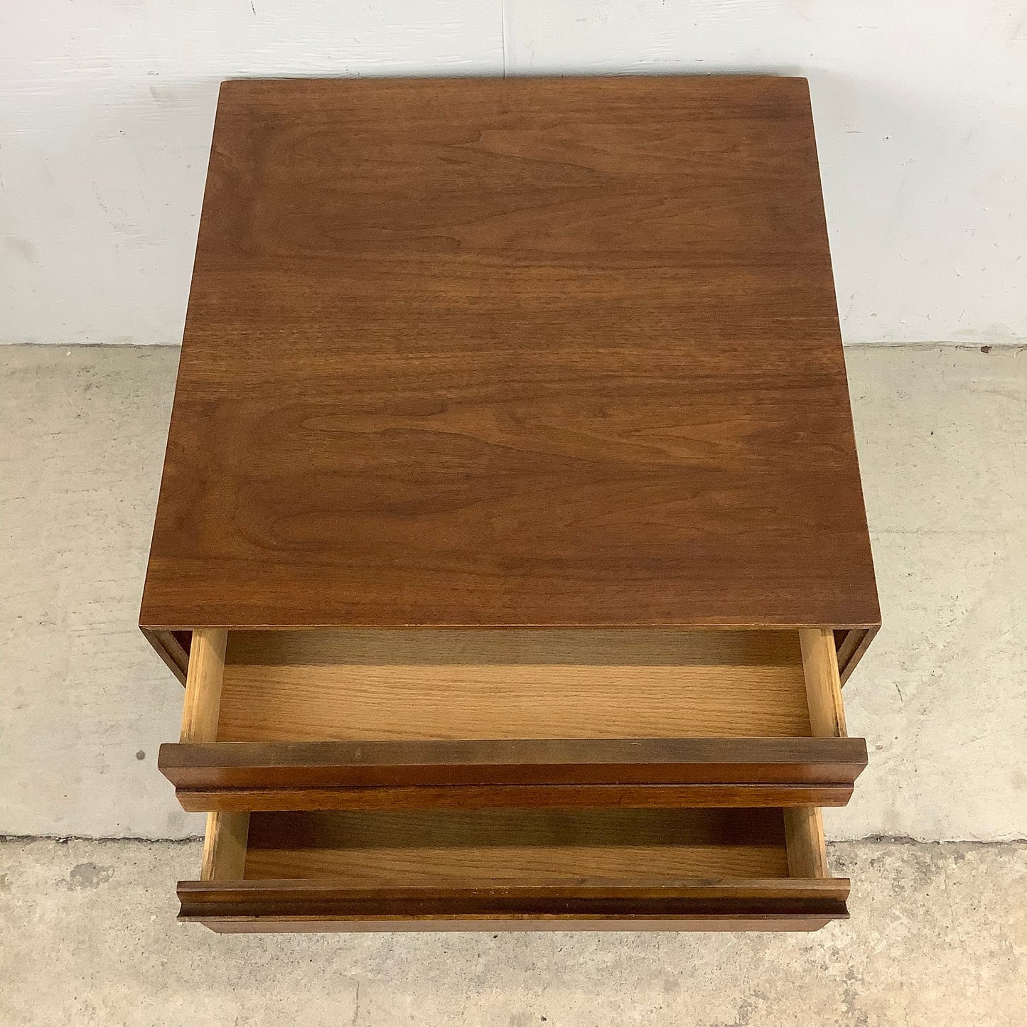 Spacious Mid-Century Walnut Square End Table