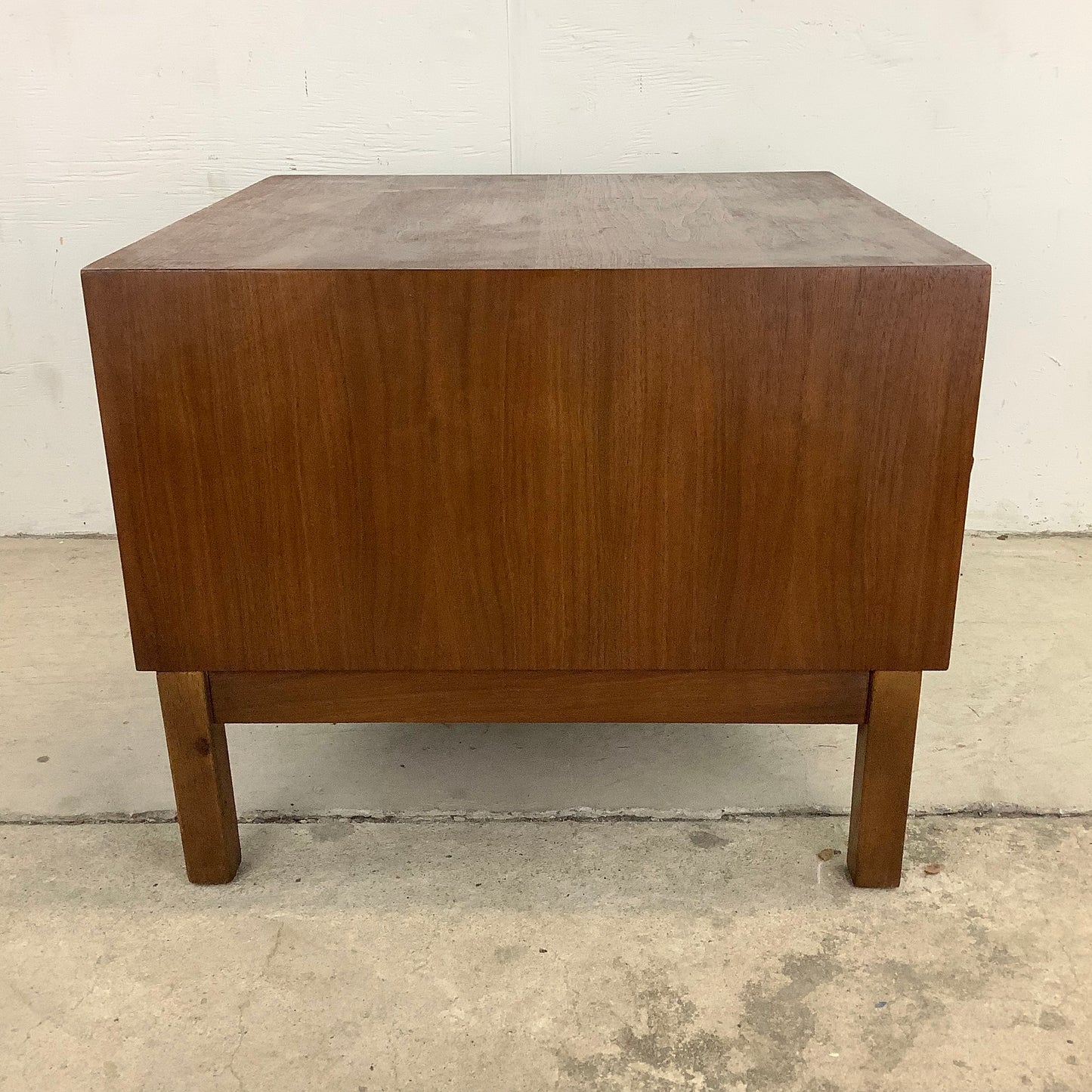 Spacious Mid-Century Walnut Square End Table