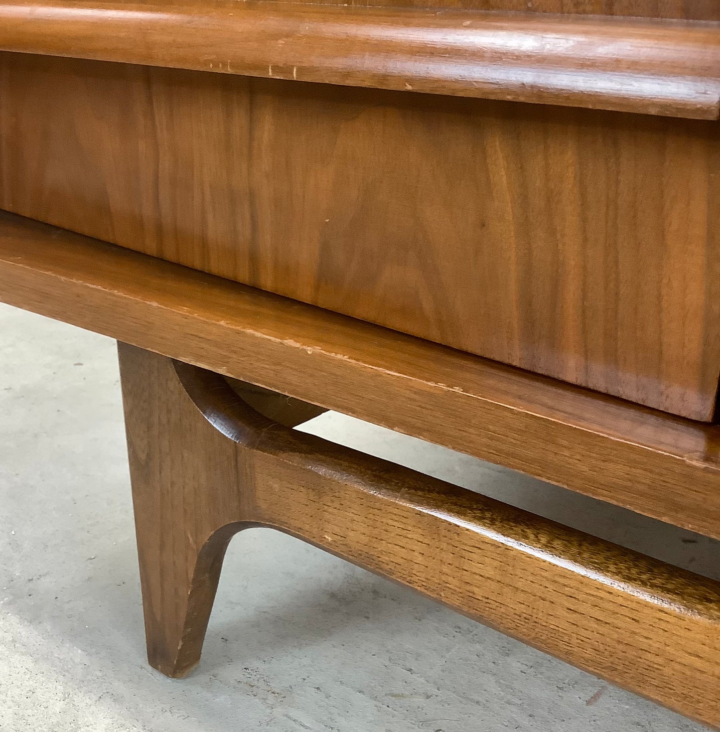 Mid-Century Walnut Sideboard With China Cabinet by Young Manufacturing