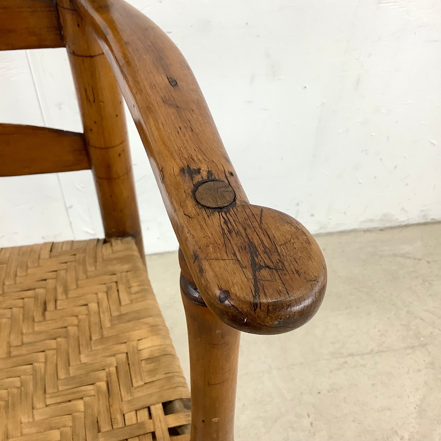 Vintage Antique Rush Seat Child Rocking Chair