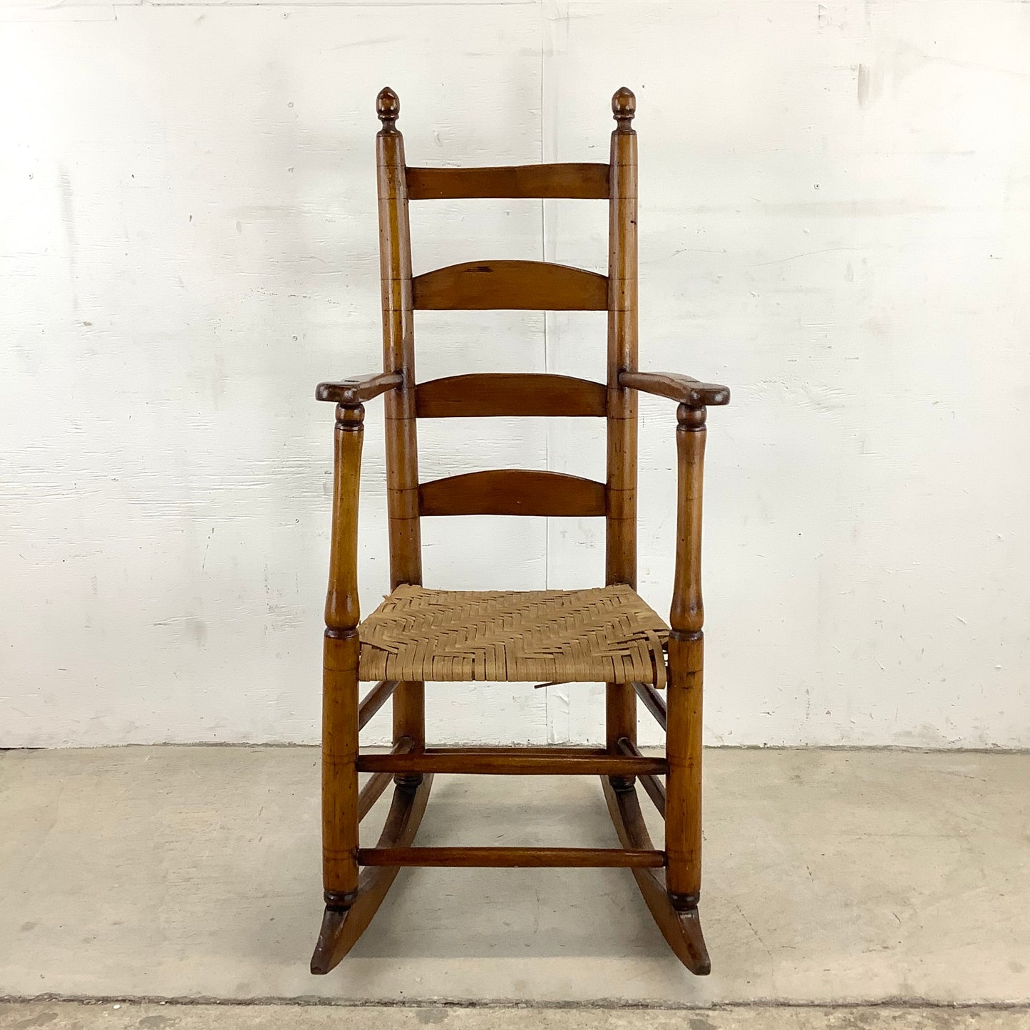 Vintage Antique Rush Seat Child Rocking Chair