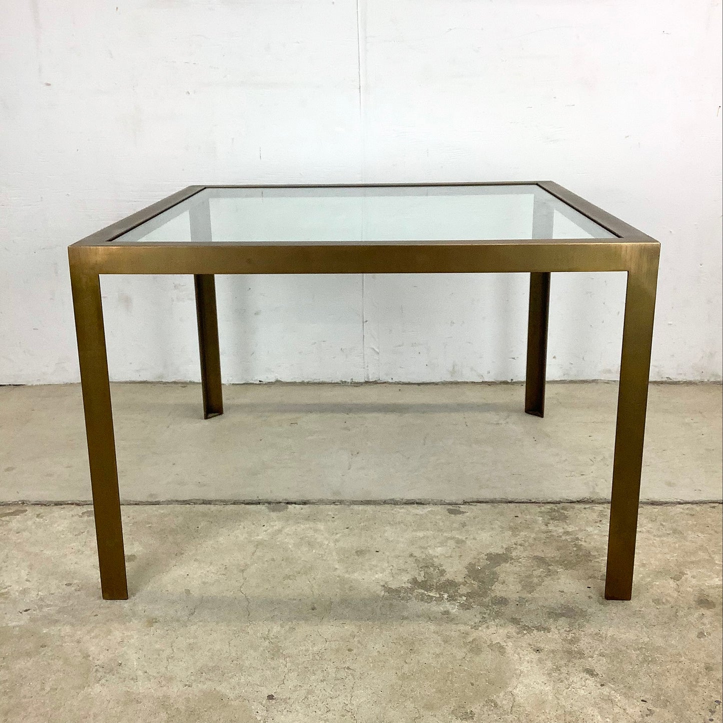 Tall Vintage Modern Glass Top Coffee Table