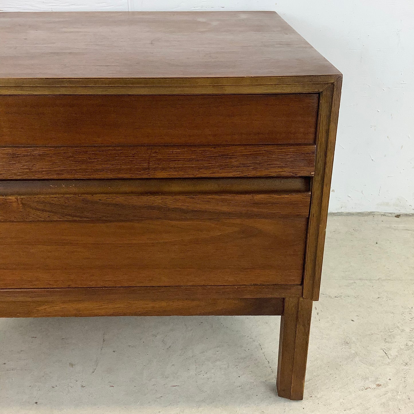 Spacious Mid-Century Walnut Square End Table