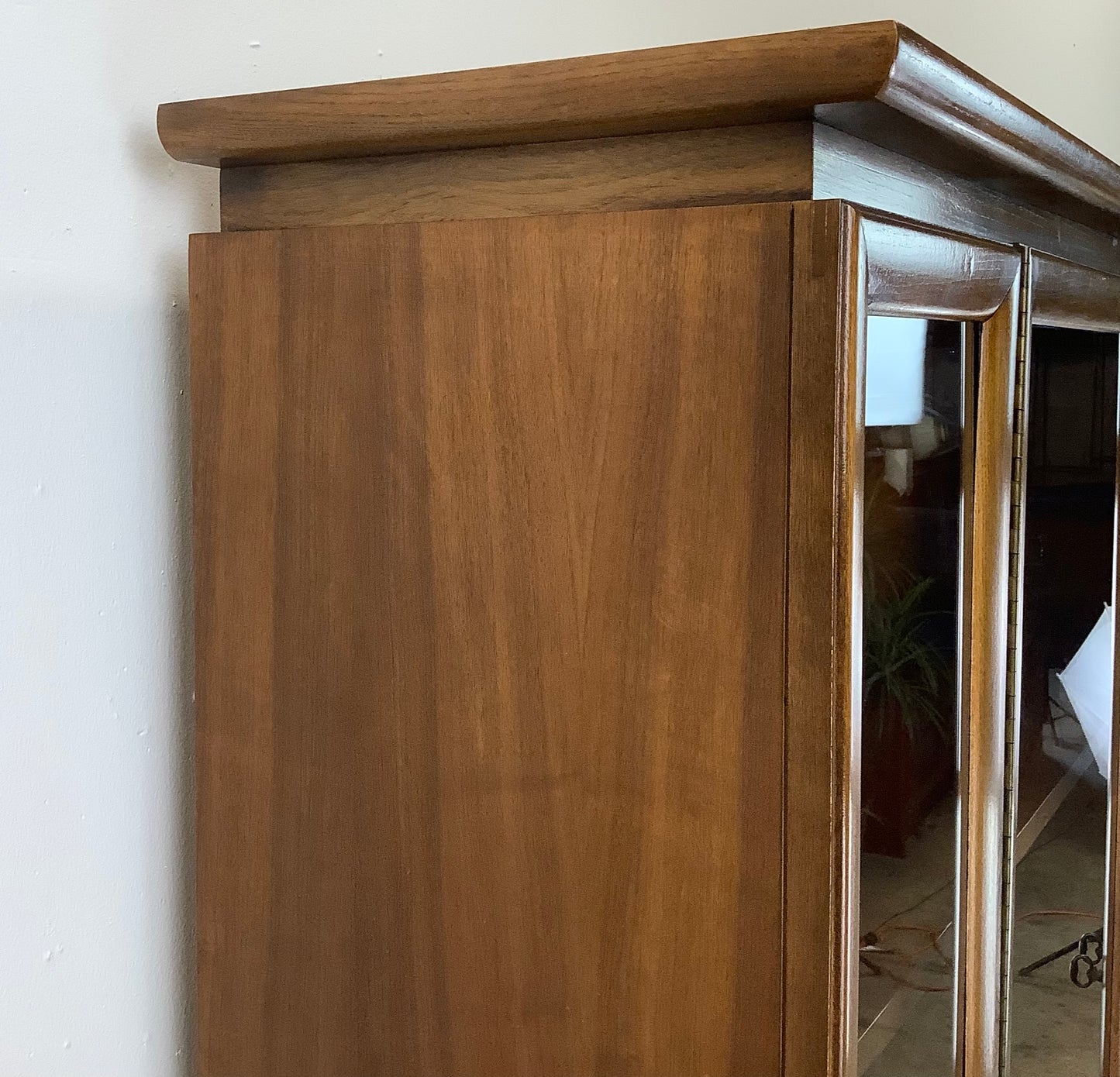 Mid-Century Walnut Sideboard With China Cabinet by Young Manufacturing