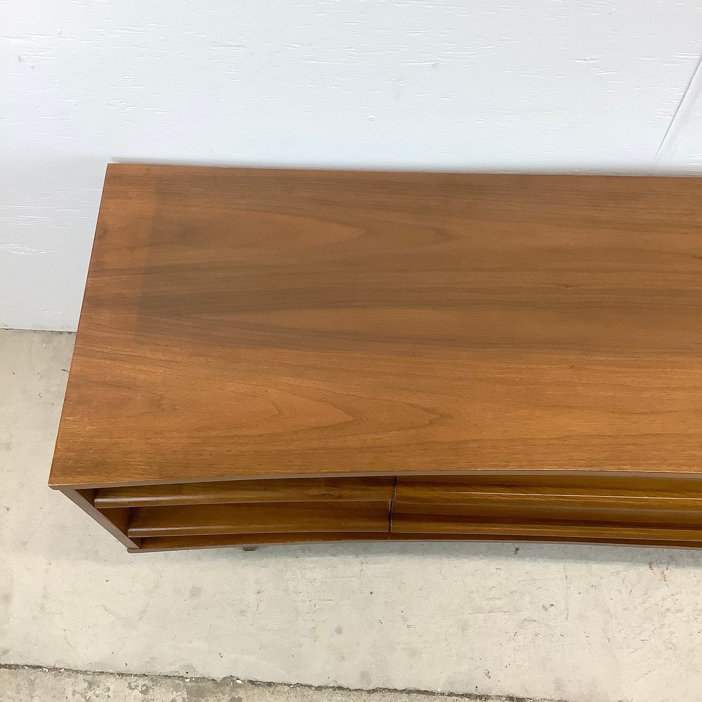 Mid-Century Walnut Sideboard With China Cabinet by Young Manufacturing