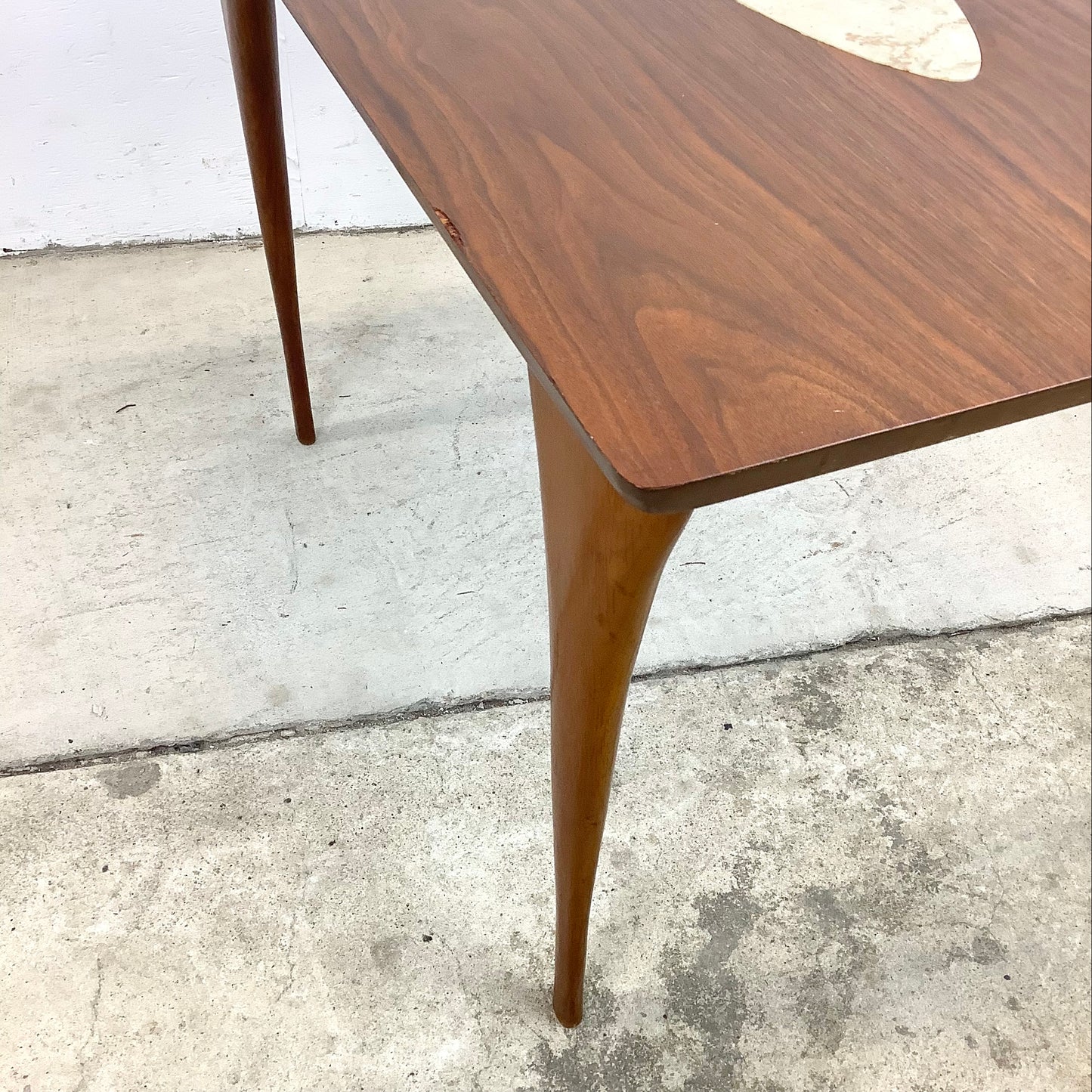 Mid-Century Italian End Table With Inlay