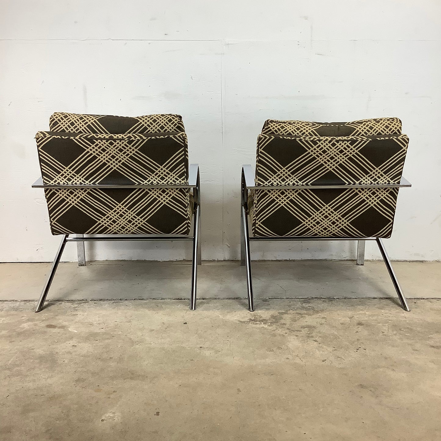 Pair of Mid-Century Chrome "Arco" Lounge Chairs attr.  Paul Tuttle