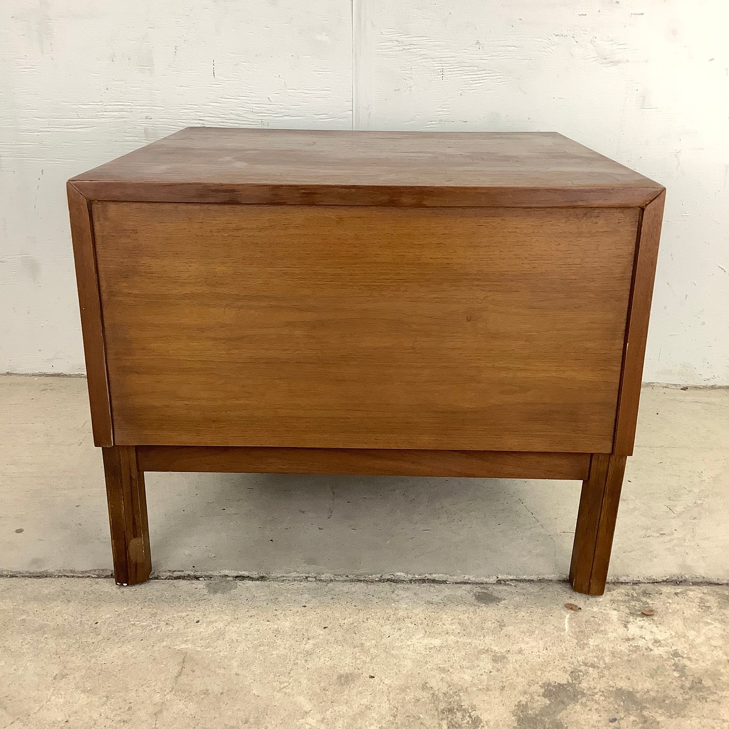 Spacious Mid-Century Walnut Square End Table