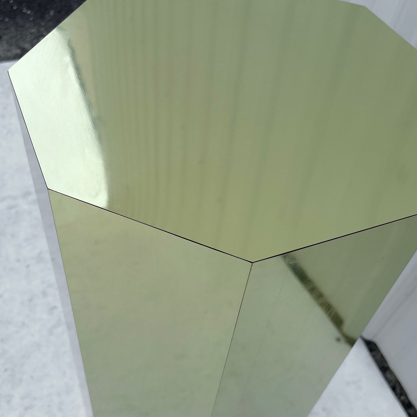 Mid-Century Modern Brass Pedestal Table- Octagonal