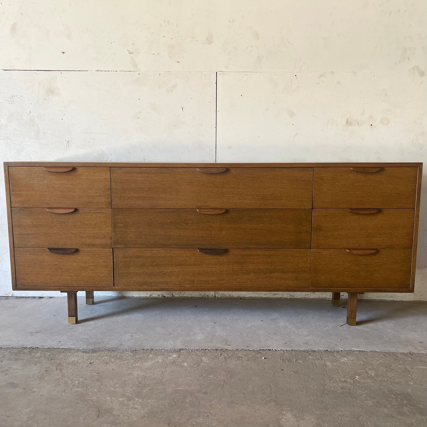 Mid-Century Nine Drawer Dresser signed Harvey Probber