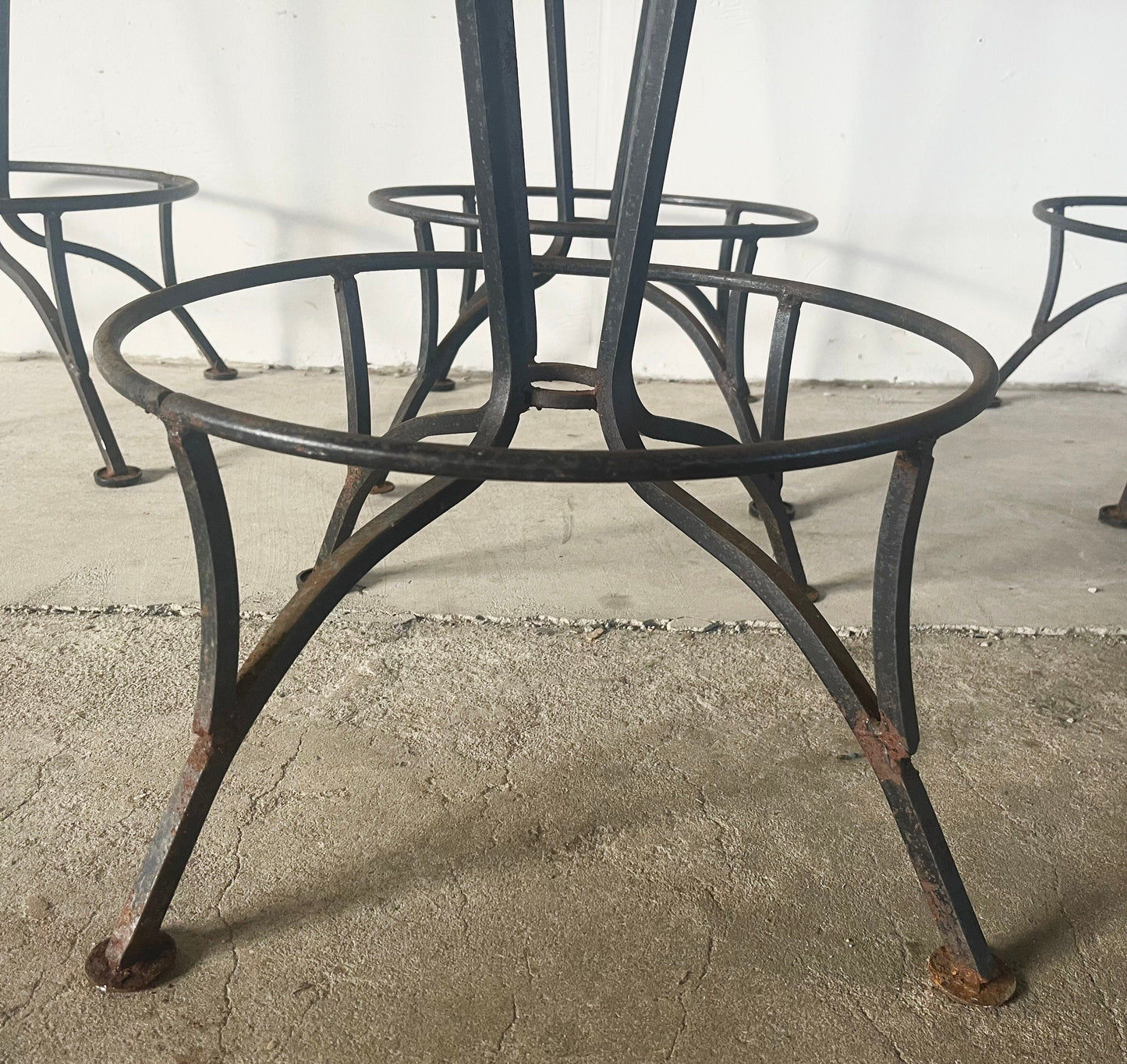 Mid-Century Cast Iron Swivel Bar Stools- Set of Four