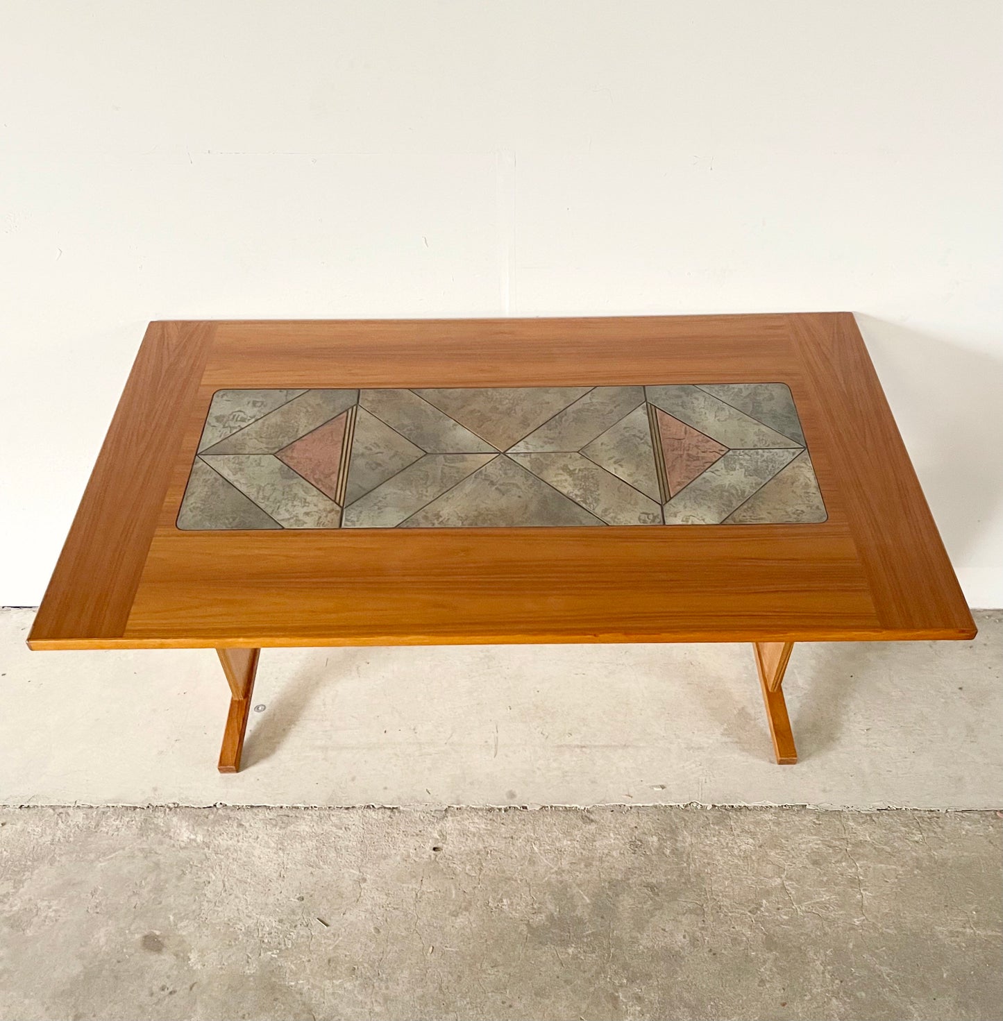 Scandinavian Modern Teak and Tile Dining Table