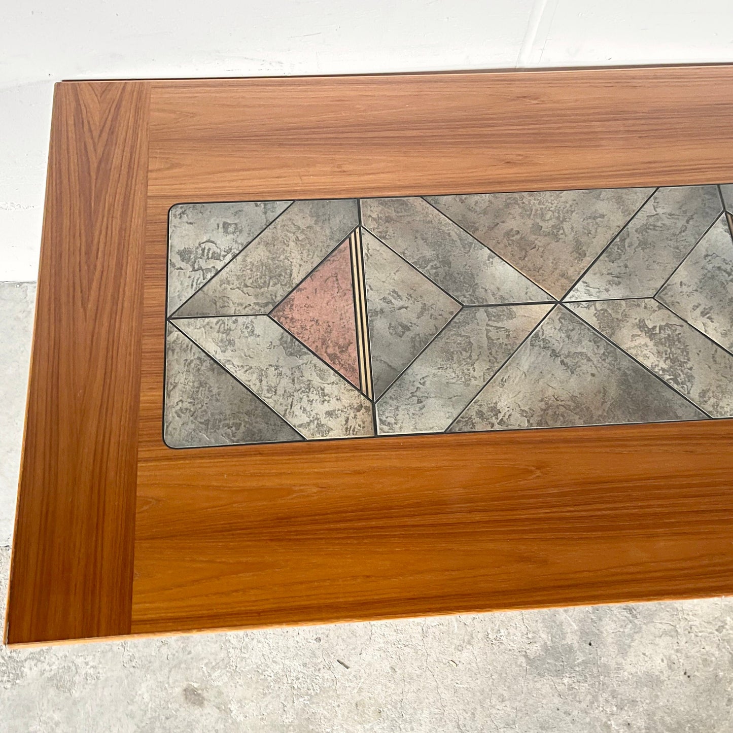 Scandinavian Modern Teak and Tile Dining Table