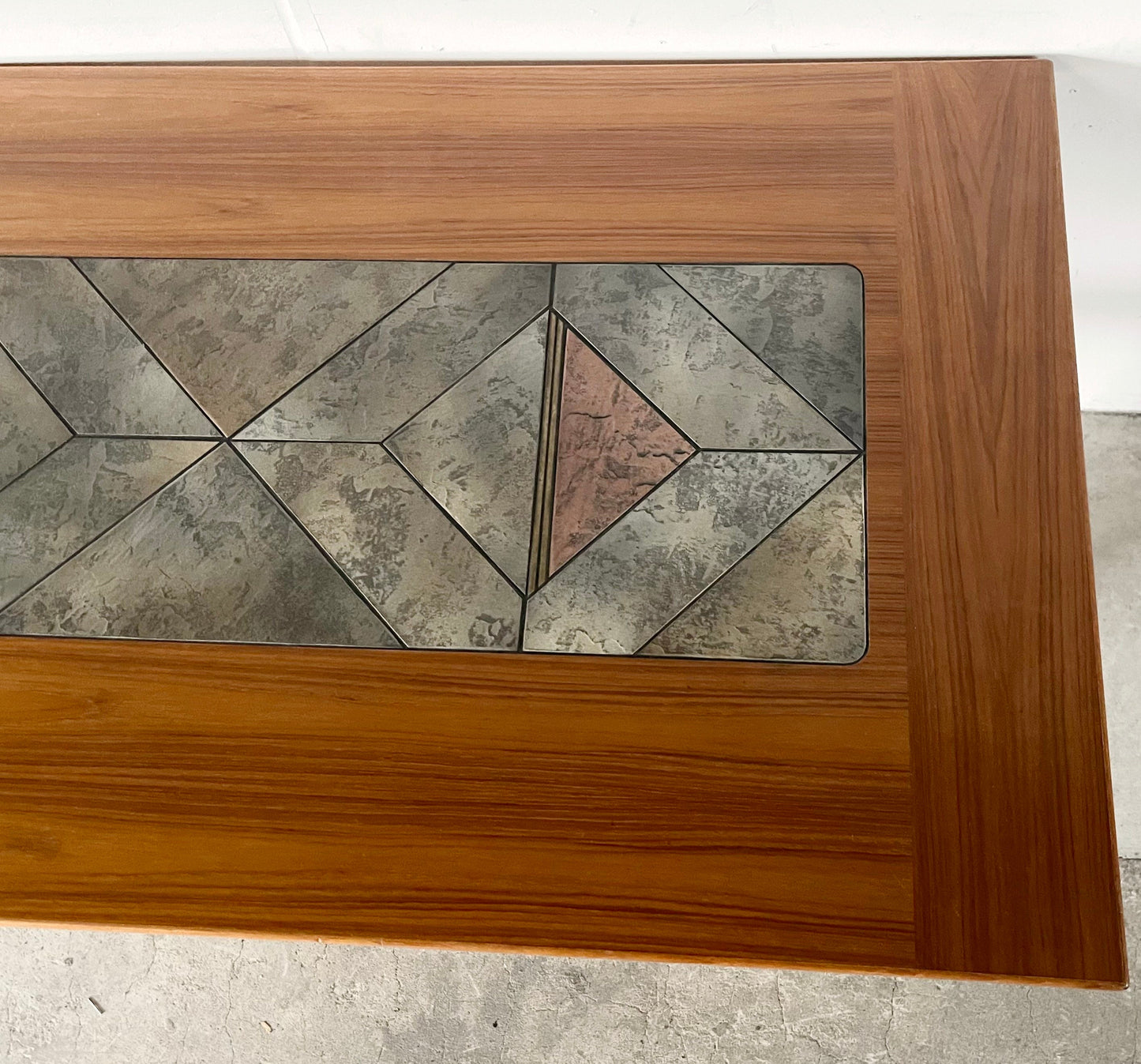 Scandinavian Modern Teak and Tile Dining Table