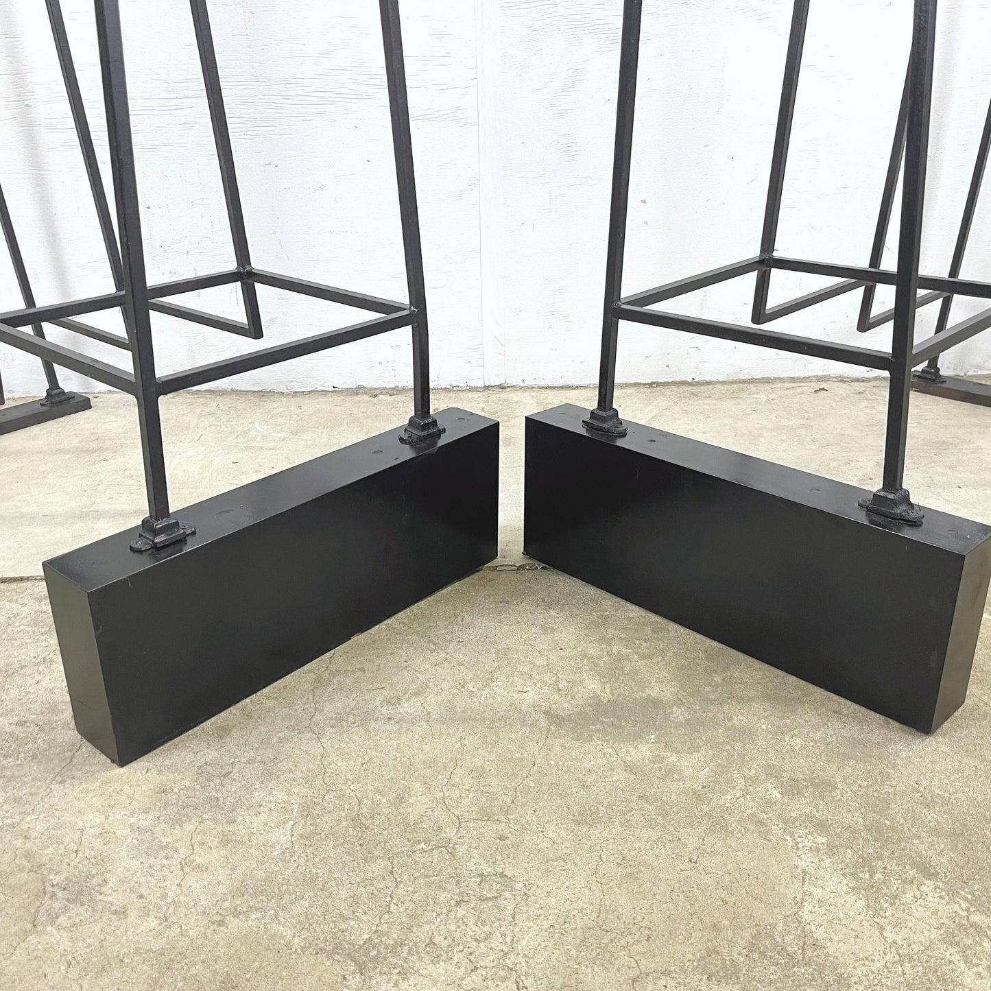 Pair Vintage Modern Plantstands with Iron and Ceramics