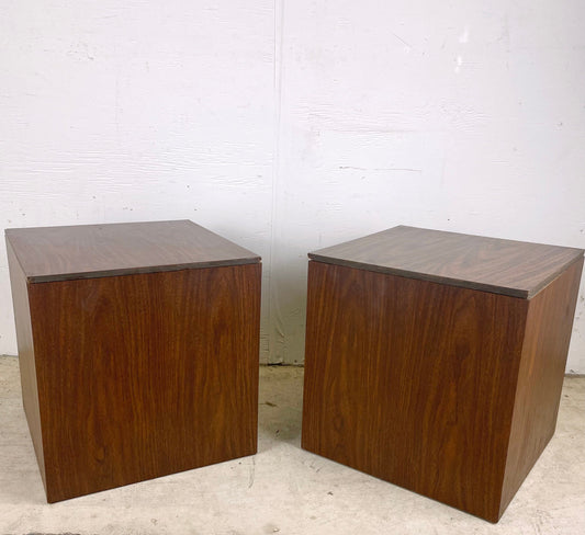 Pair Mid- Century Cube End Tables