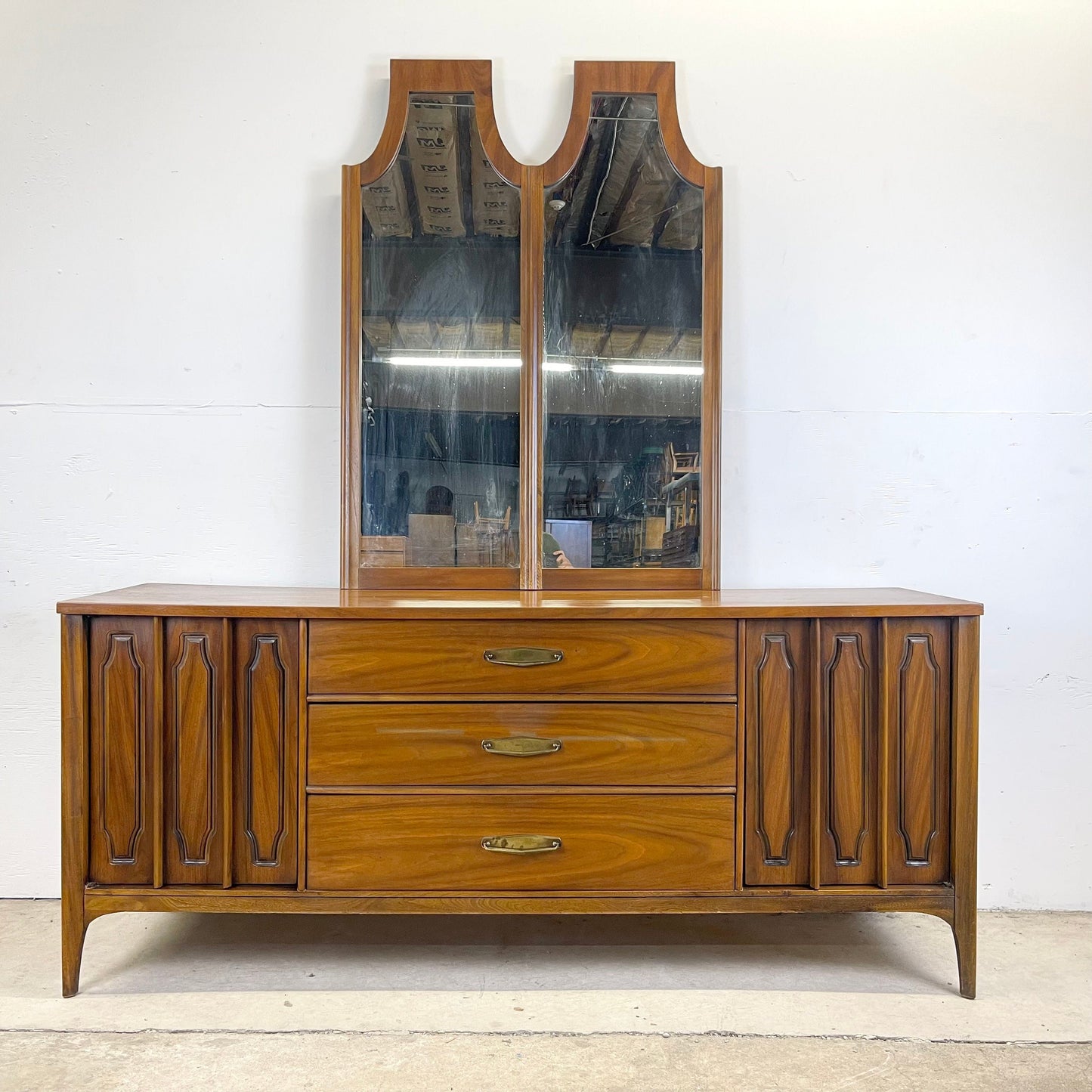 Mid-Century Dresser with Mirror by Kent Coffey