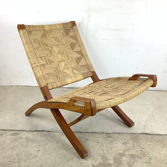 Mid-Century Folding Rope Hans Wegner Style Chair