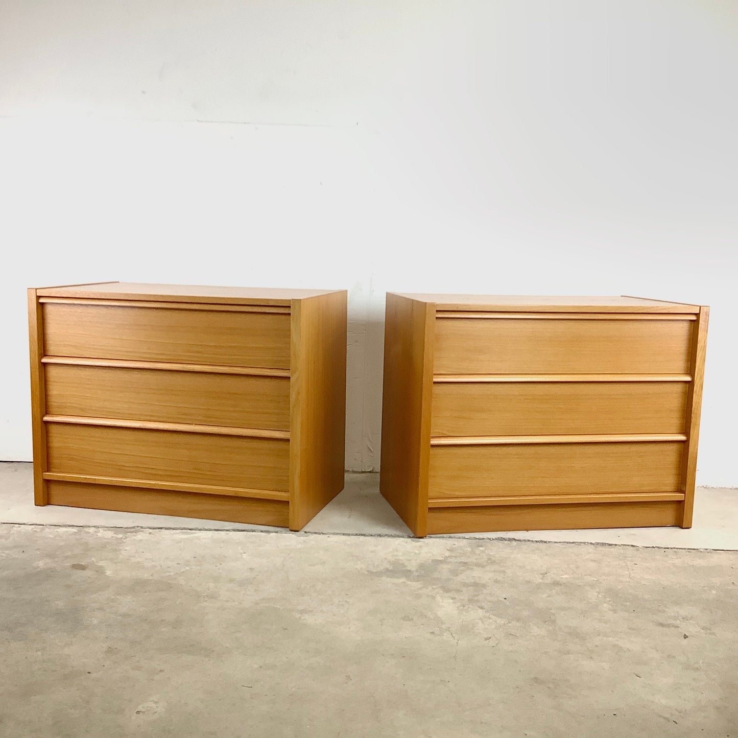 Scandinavian Modern Teak Three Drawer Dressers or Nightstands