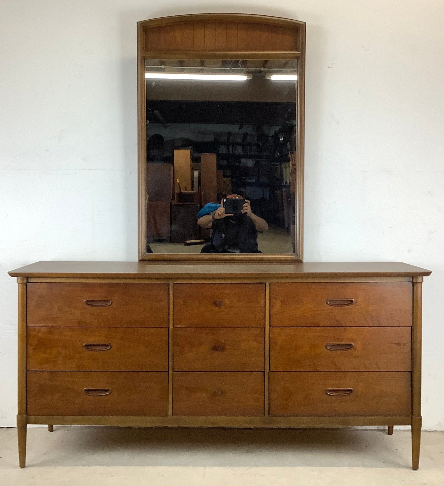Mid-Century Modern Dresser With Mirror by Lane Furniture