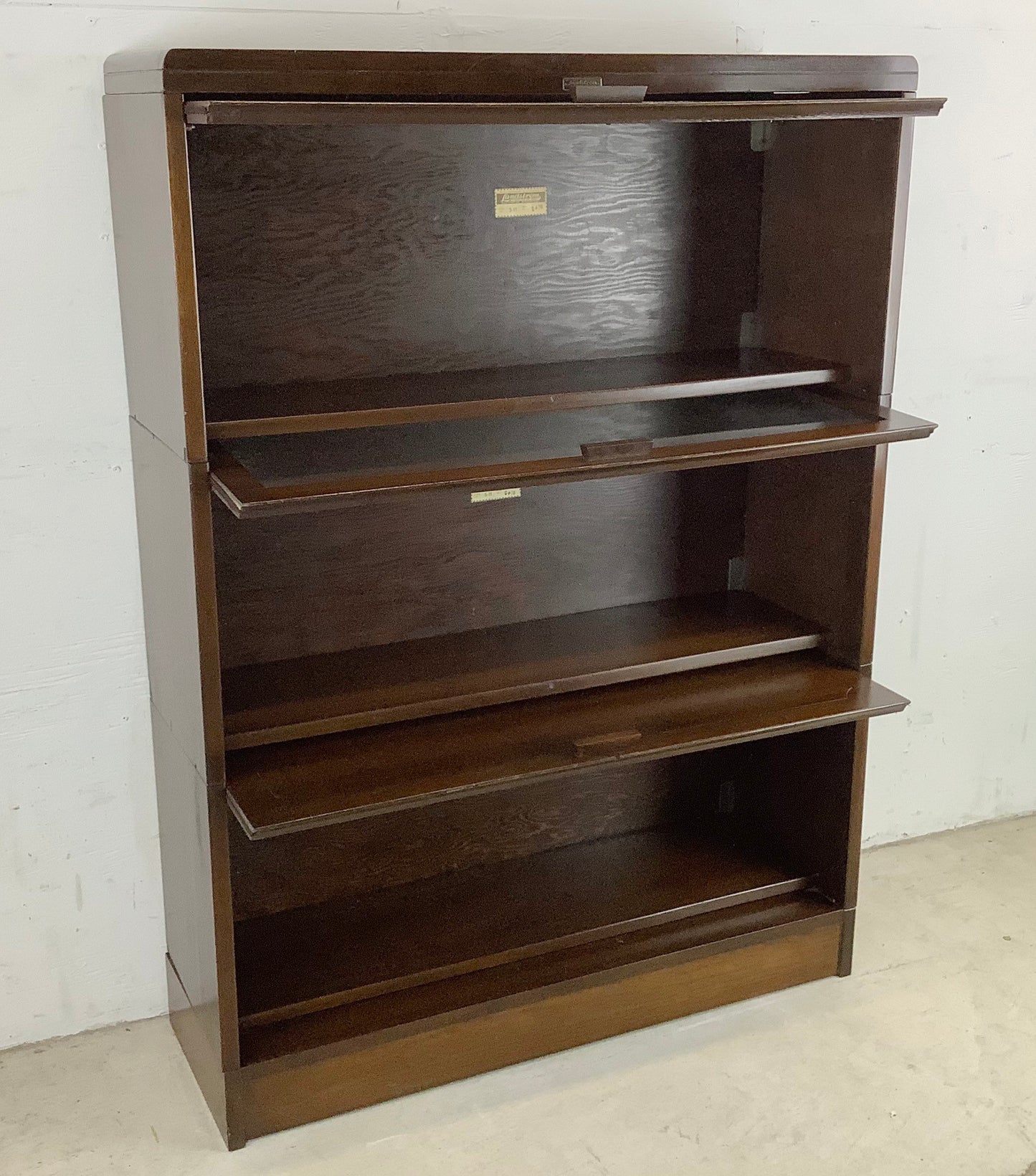 Vintage Three Tier Barrister Bookcase by Lundstrom