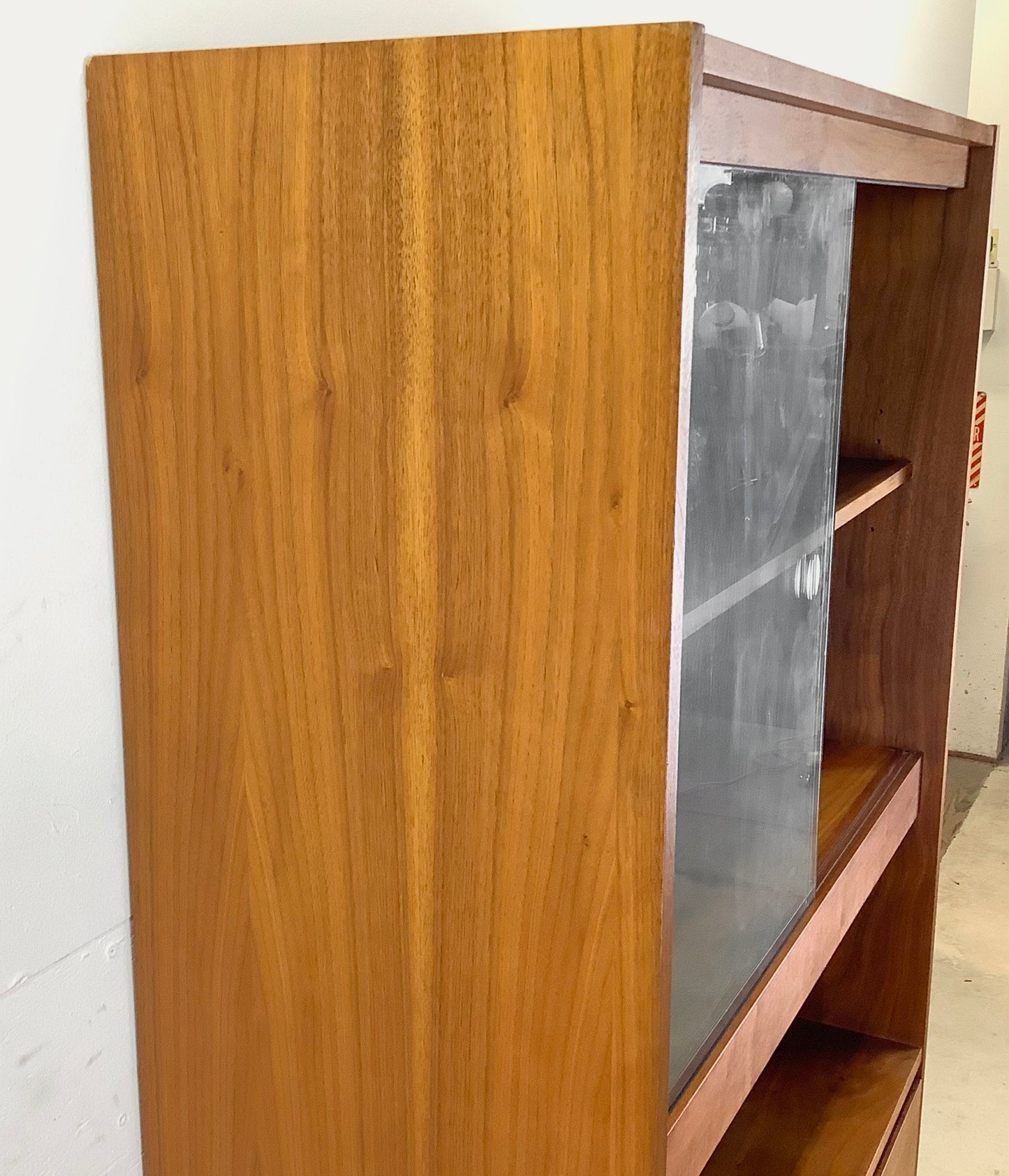Vintage Modern Teak Bookcase With Display Cabinet