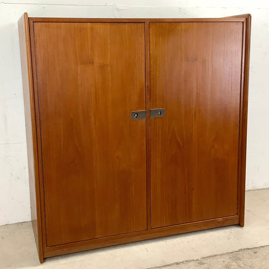 Vintage Modern Teak Armoire Style Dresser