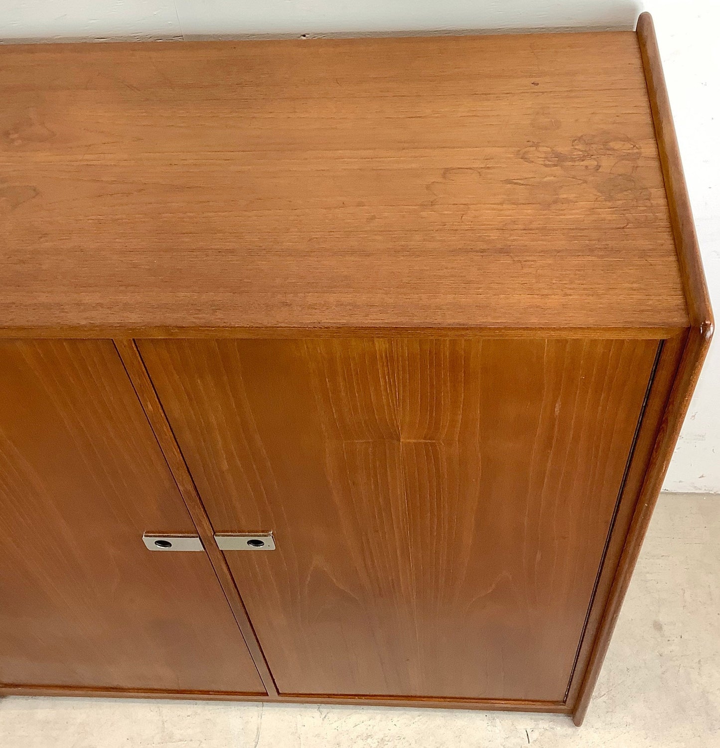 Vintage Modern Teak Armoire Style Dresser
