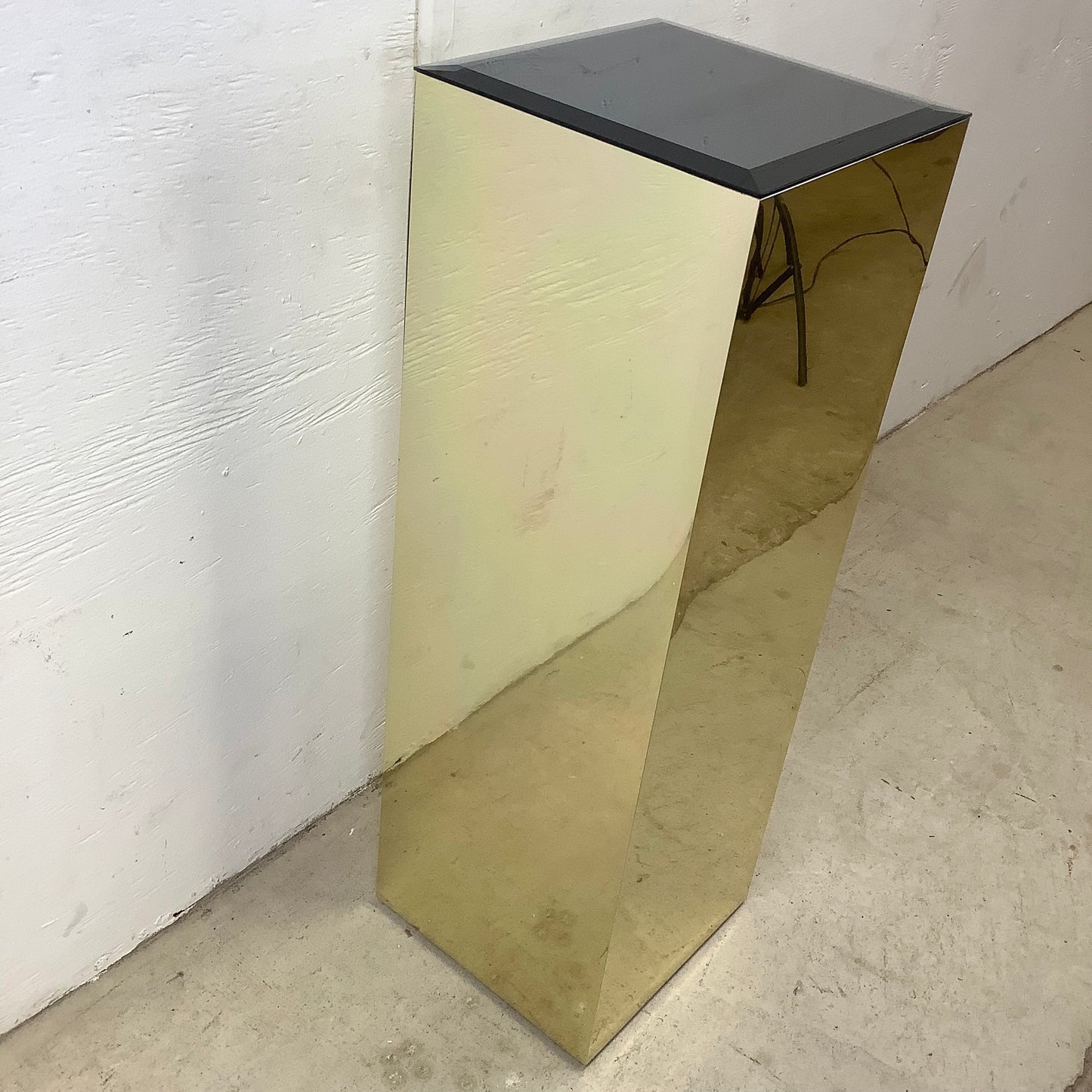Vintage Modern Mirror Top Display Pedestal or Sculpture Display