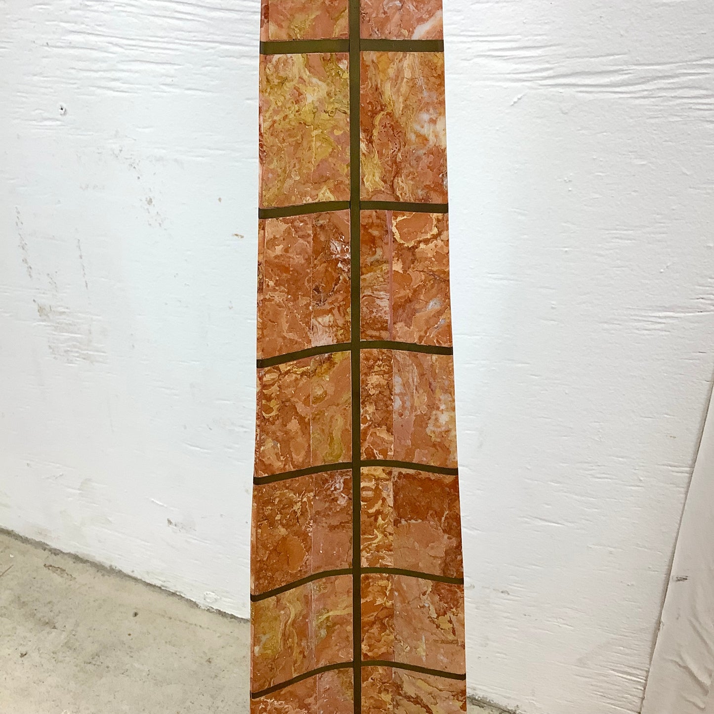 Casa Bique Blush Marble and Brass Obelisks Attr. Robert Marcius- Pair