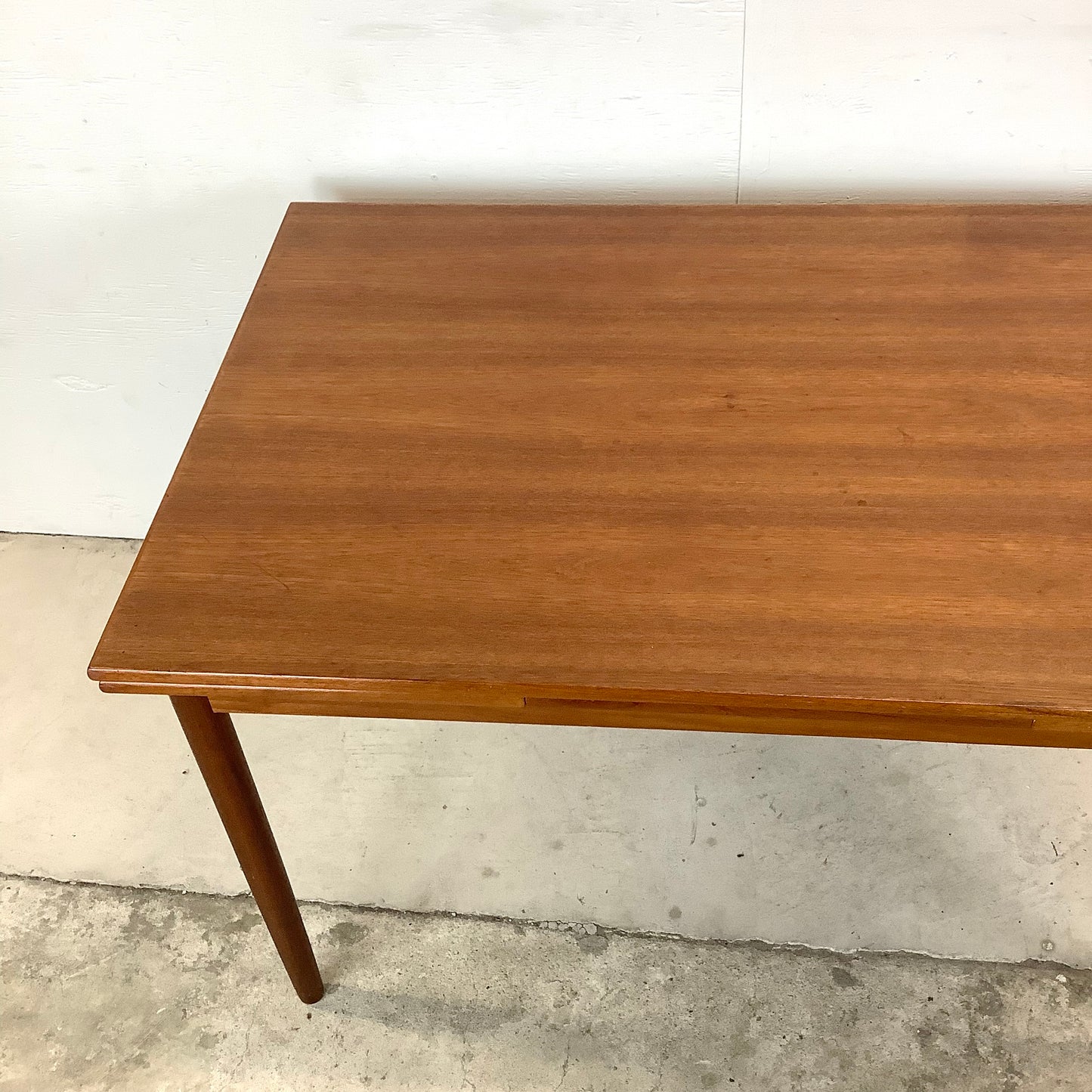 Petite Vintage Teak Dining Table With Leaves