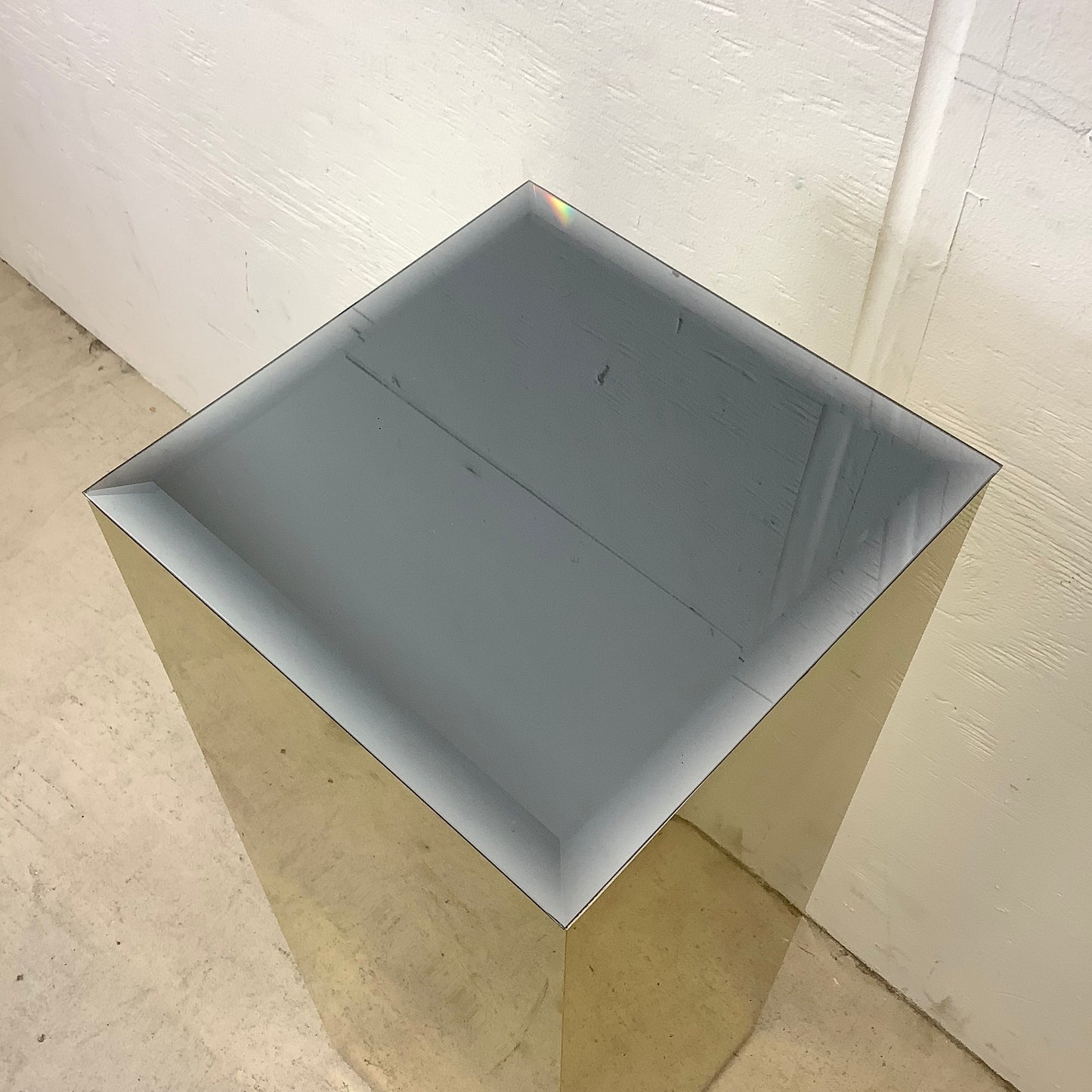 Vintage Modern Mirror Top Display Pedestal or Sculpture Display