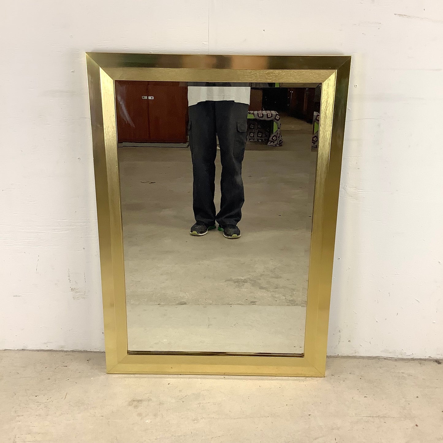 Vintage Modern Brass Frame Mirror
