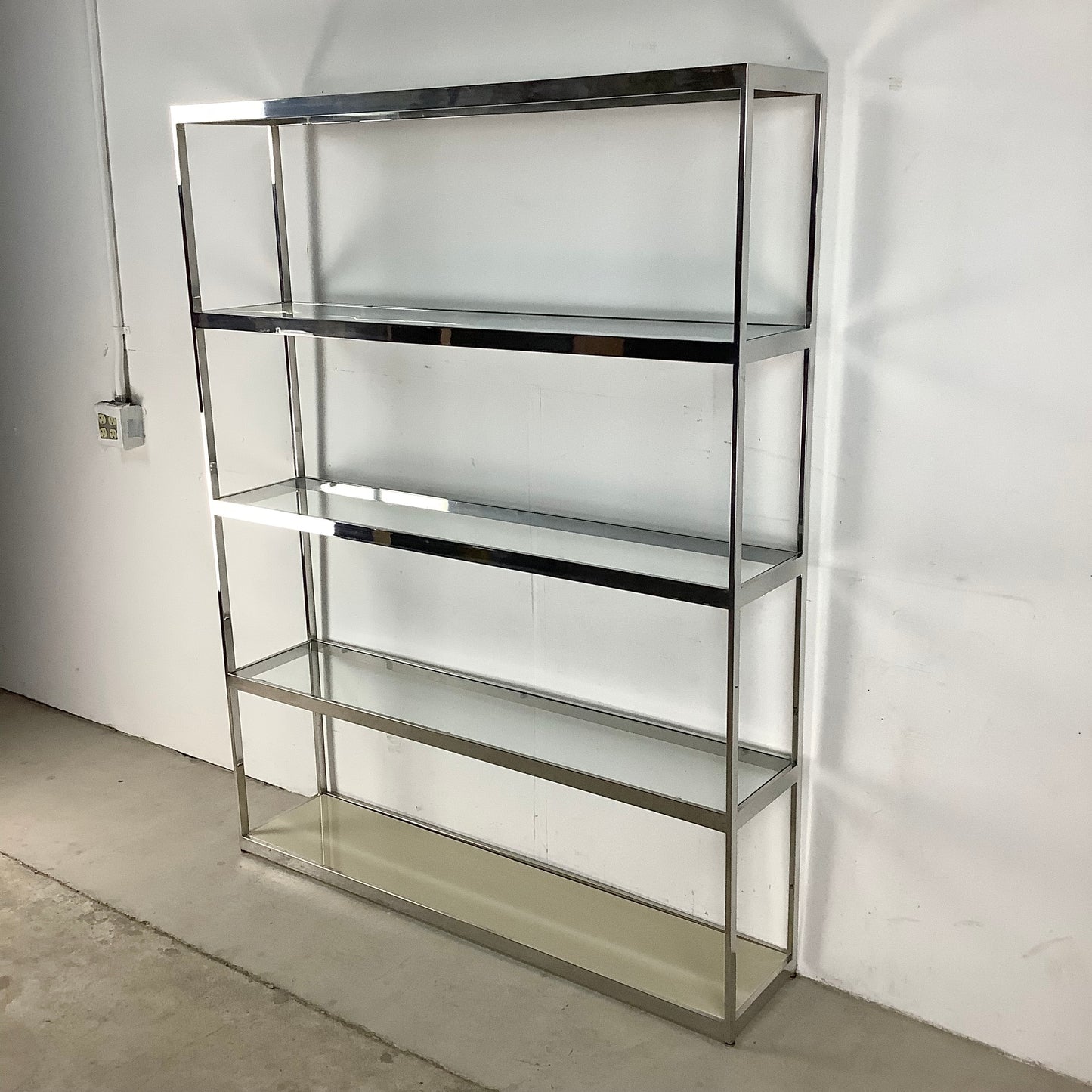 Chrome Mid-Century Etagere With Five Shelves
